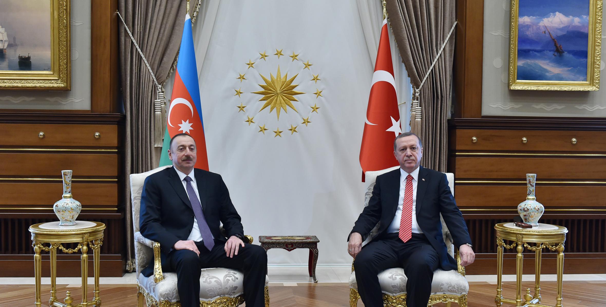 Ilham Aliyev and Turkish President Recep Tayyip Erdogan met in private