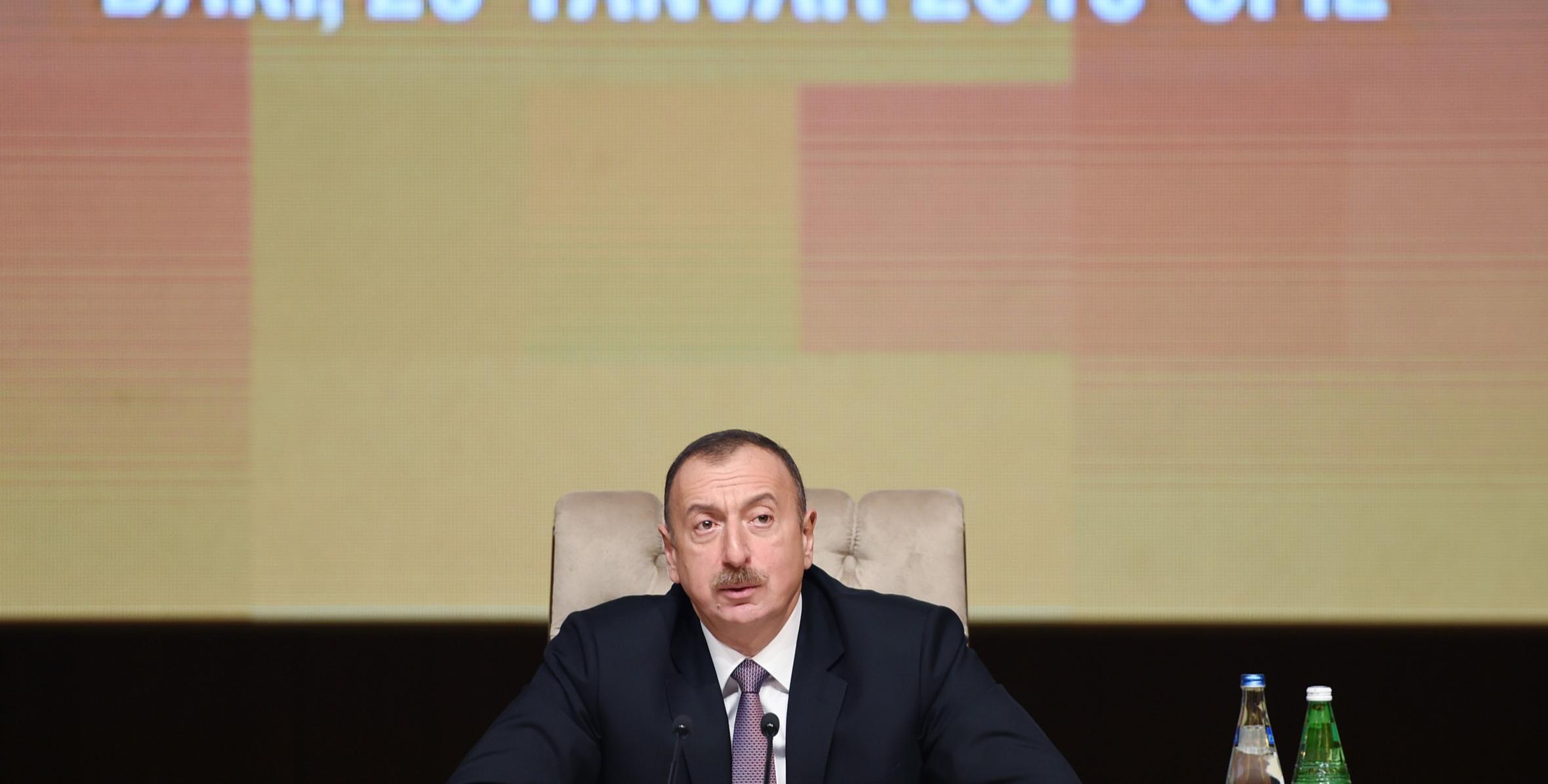 Closing speech by Ilham Aliyev at the at the conference dedicated to results of second year implementation of the State Program on socio-economic development in 2014-2018