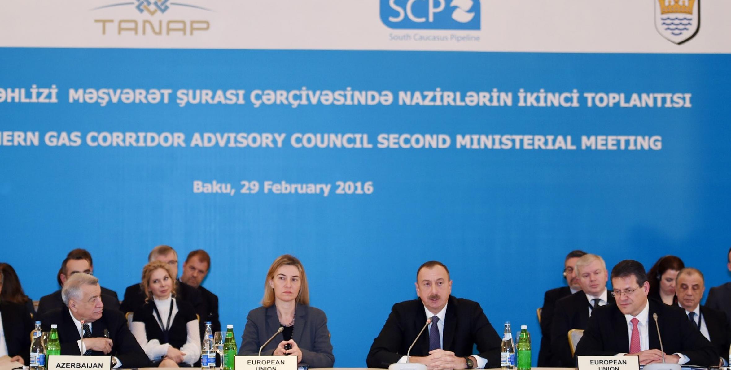 Closing speech by Ilham Aliyev at the second meeting of the Southern Gas Corridor Advisory Council