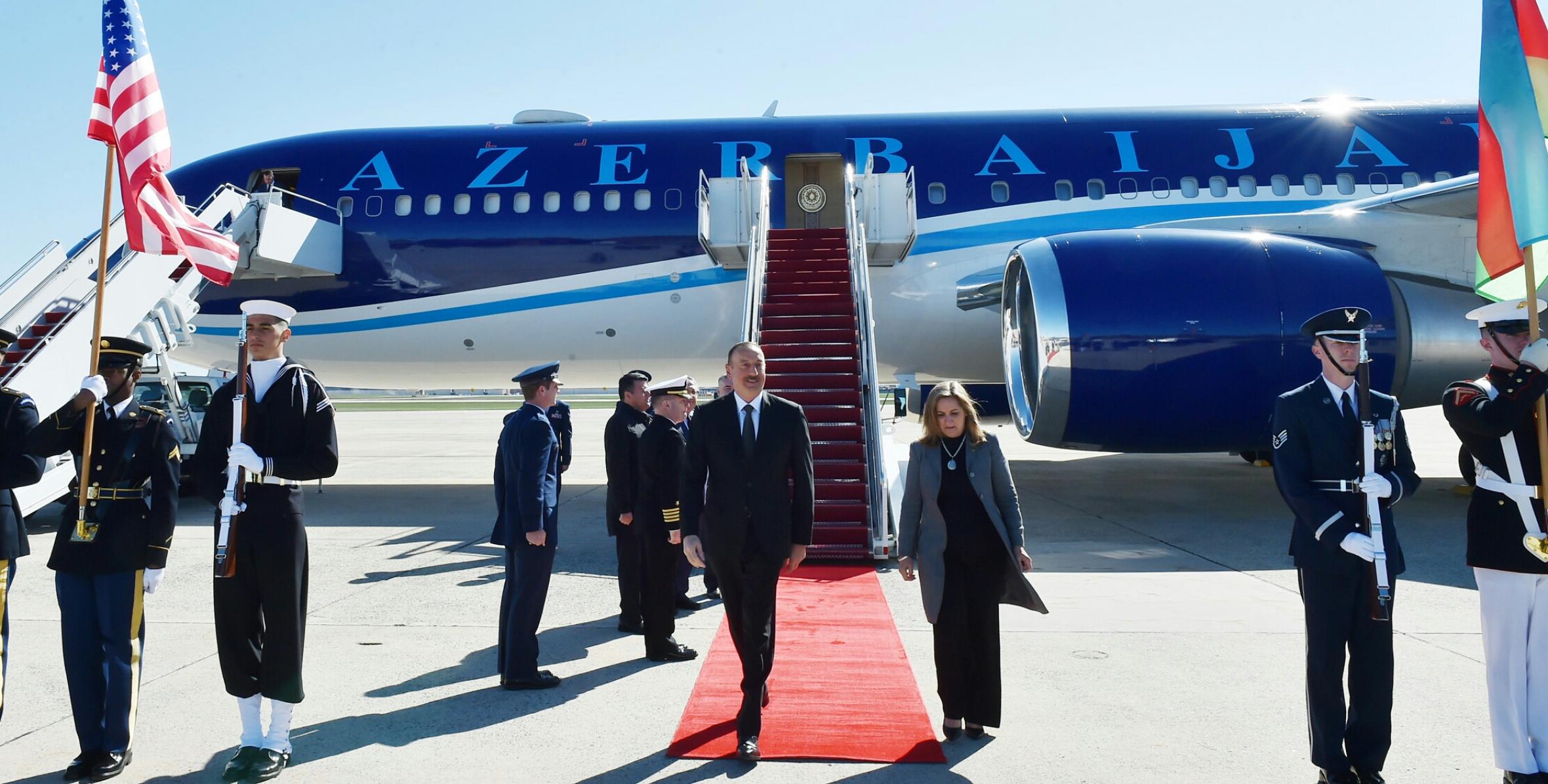 Ilham Aliyev arrived in US for a visit