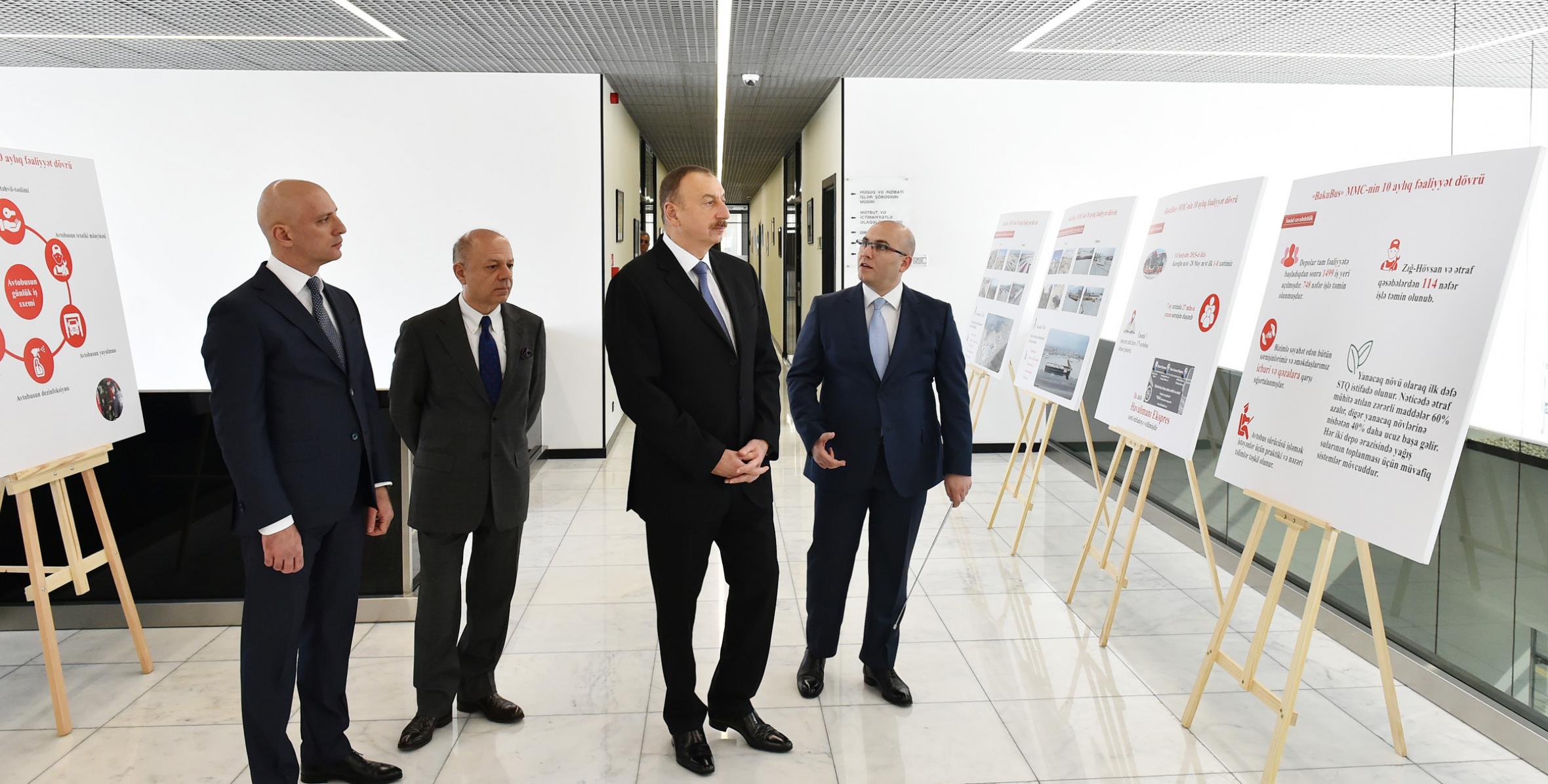 İlham Əliyev “BakuBus” MMC-nin ikinci deposunun açılışında iştirak edib