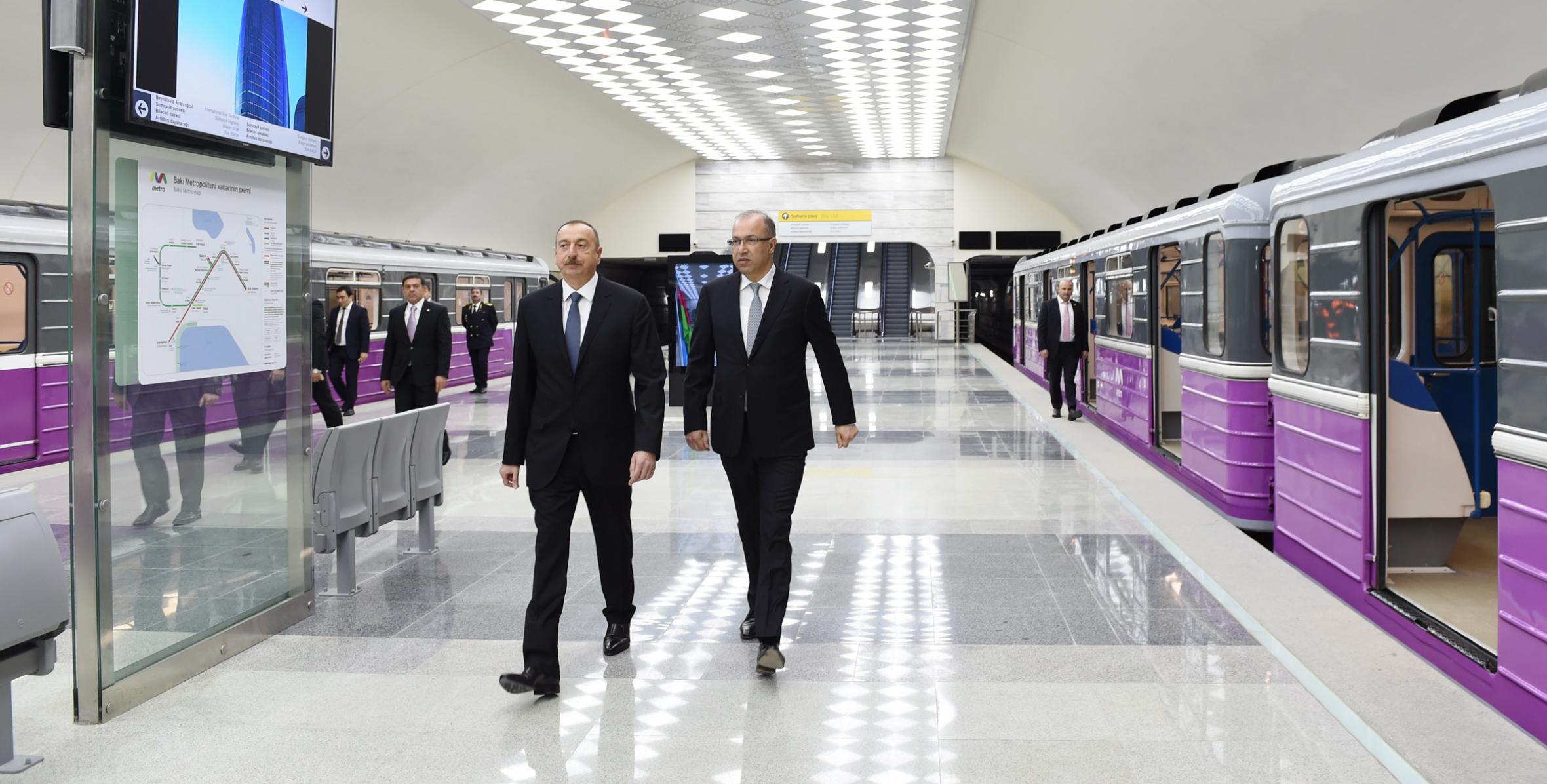 Ильхам Алиев принял участие в открытии станций «Автовокзал» и «Мемар Аджеми» новой - «фиолетовой» линии Бакинского метрополитена