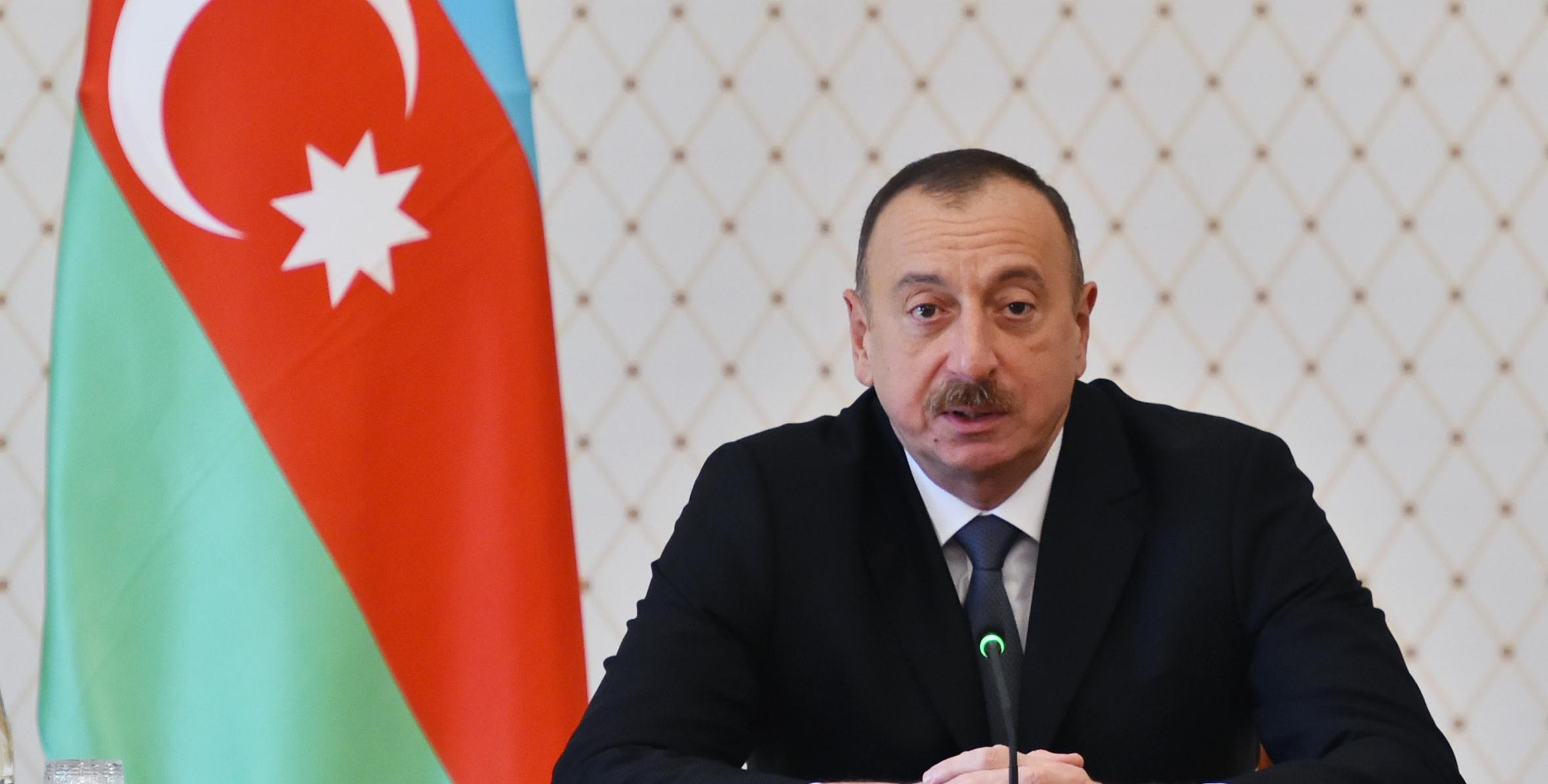 Вступительная речь Ильхама Алиева на приеме делегации Американской торговой палаты в Азербайджане