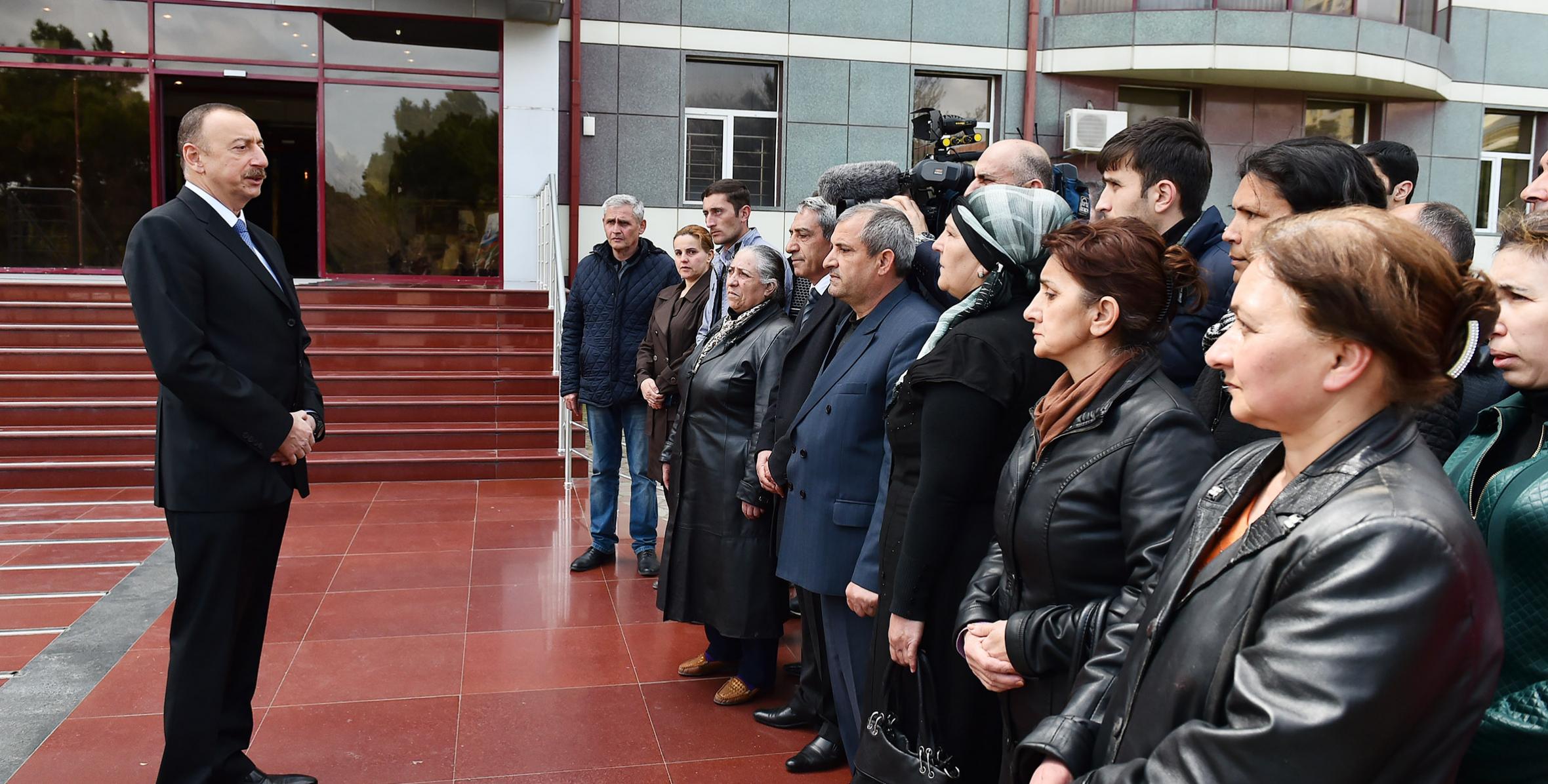 Речь Ильхама Алиева во времия встречи с группой родных семей шехидов и раненых