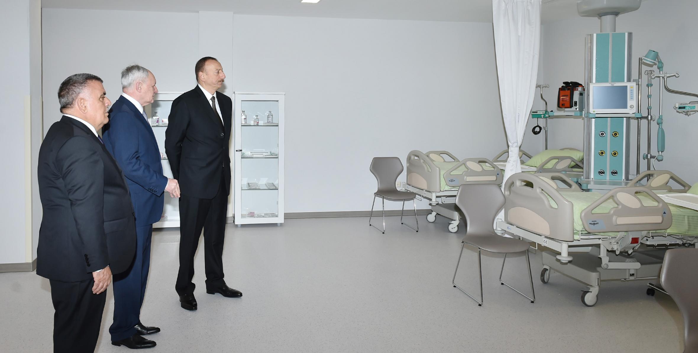 Ilham Aliyev attended the opening of a new building of Aghsu District Central Hospital