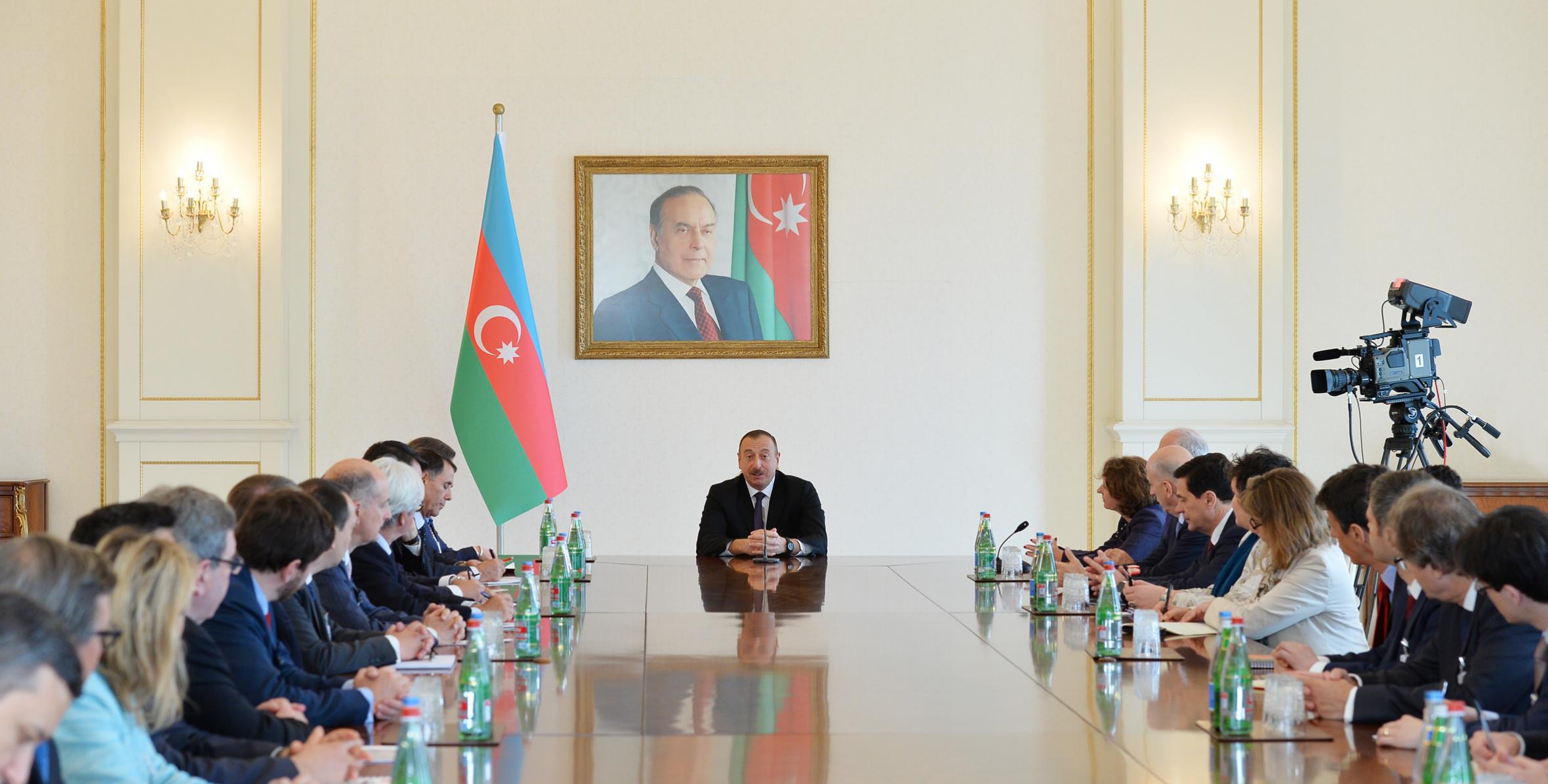 Ilham Aliyev received delegation of Movement of the Enterprises of France