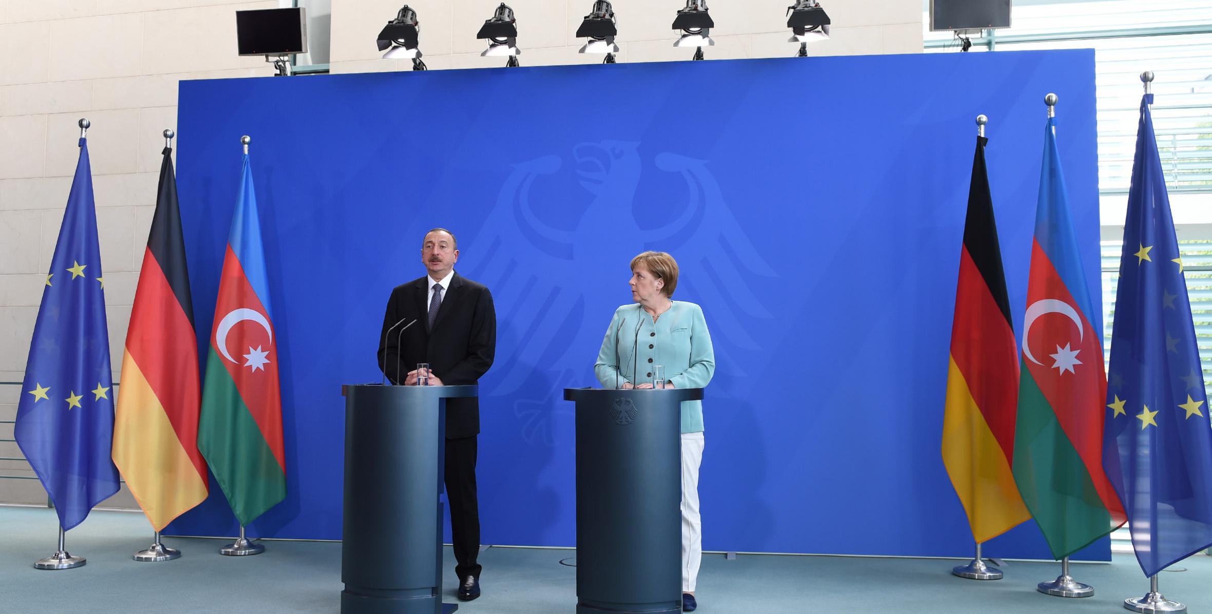 Ilham Aliyev and Chancellor of the Federal Republic of Germany Angela Merkel gave a press conference