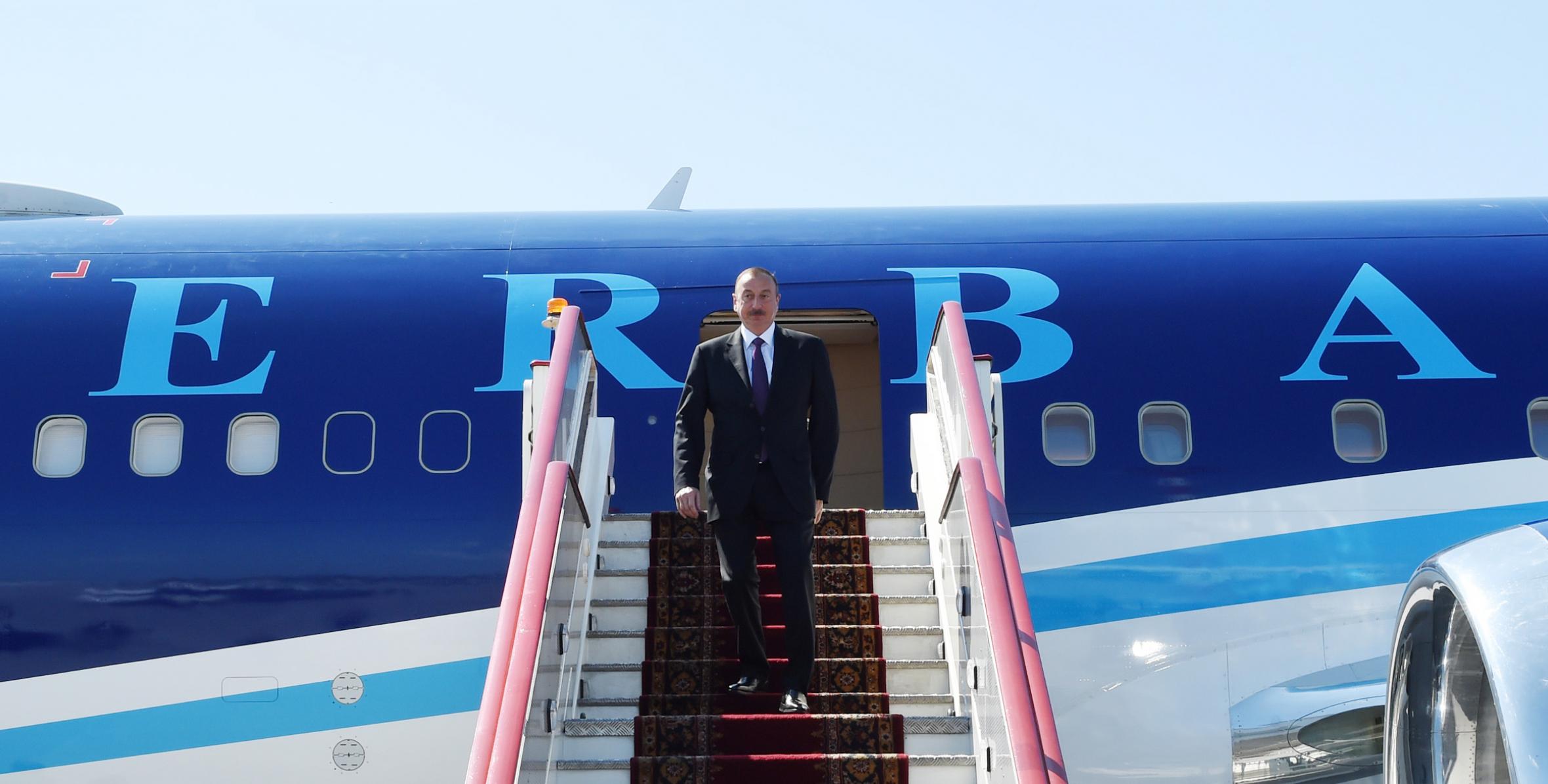 Ilham Aliyev arrived in Russia for a working visit