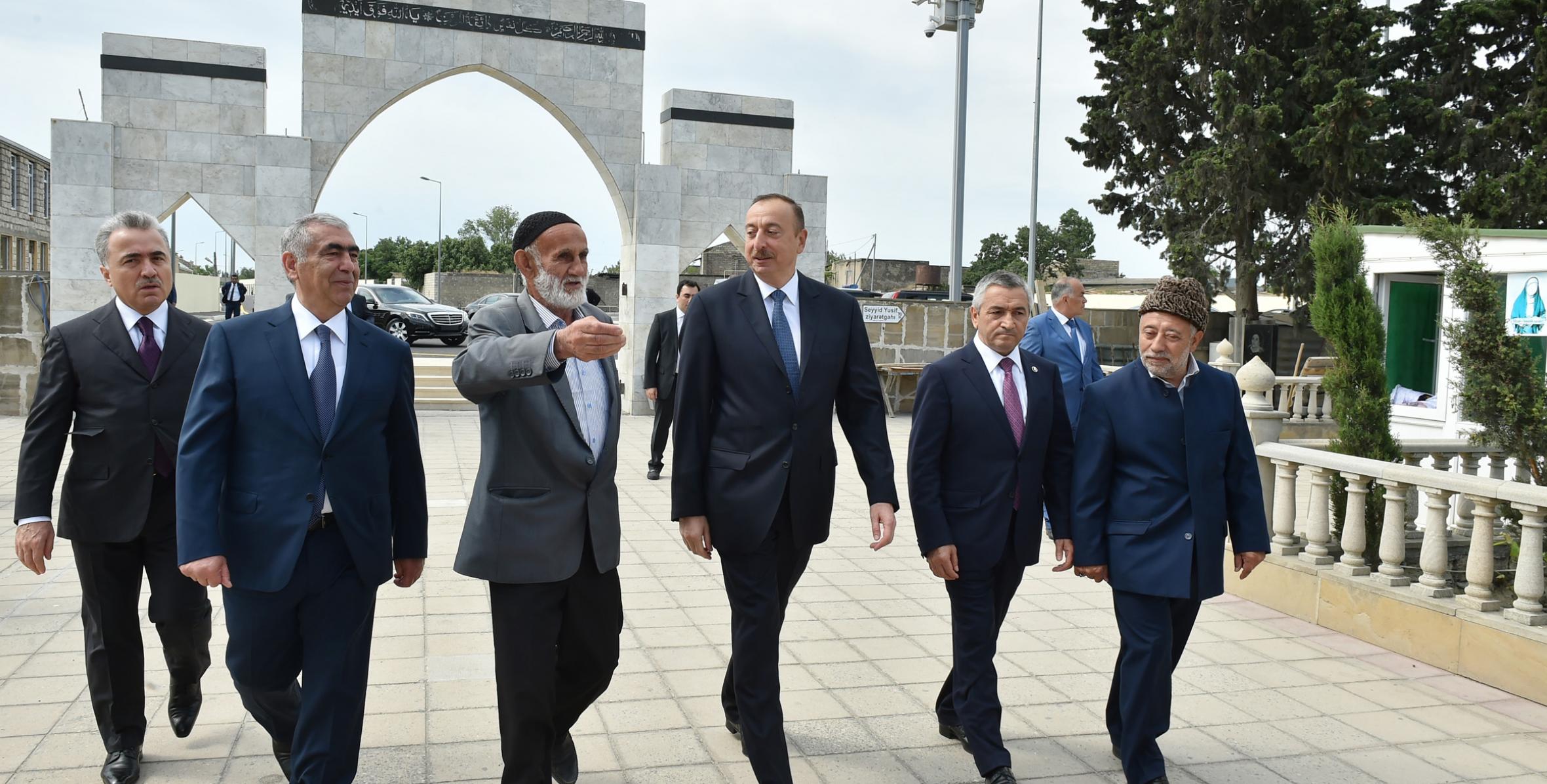 Ильхам Алиев ознакомился с комплексом святилища мечети «Рахимы ханум» в Нардаране