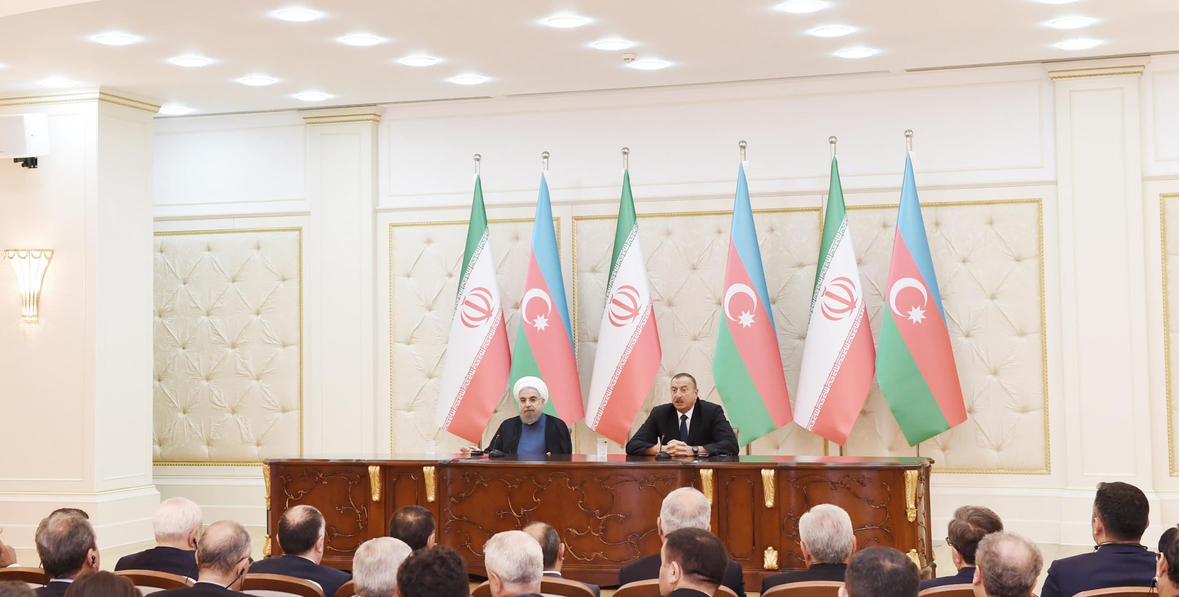 Azerbaijani and Iranian presidents made statements for the press