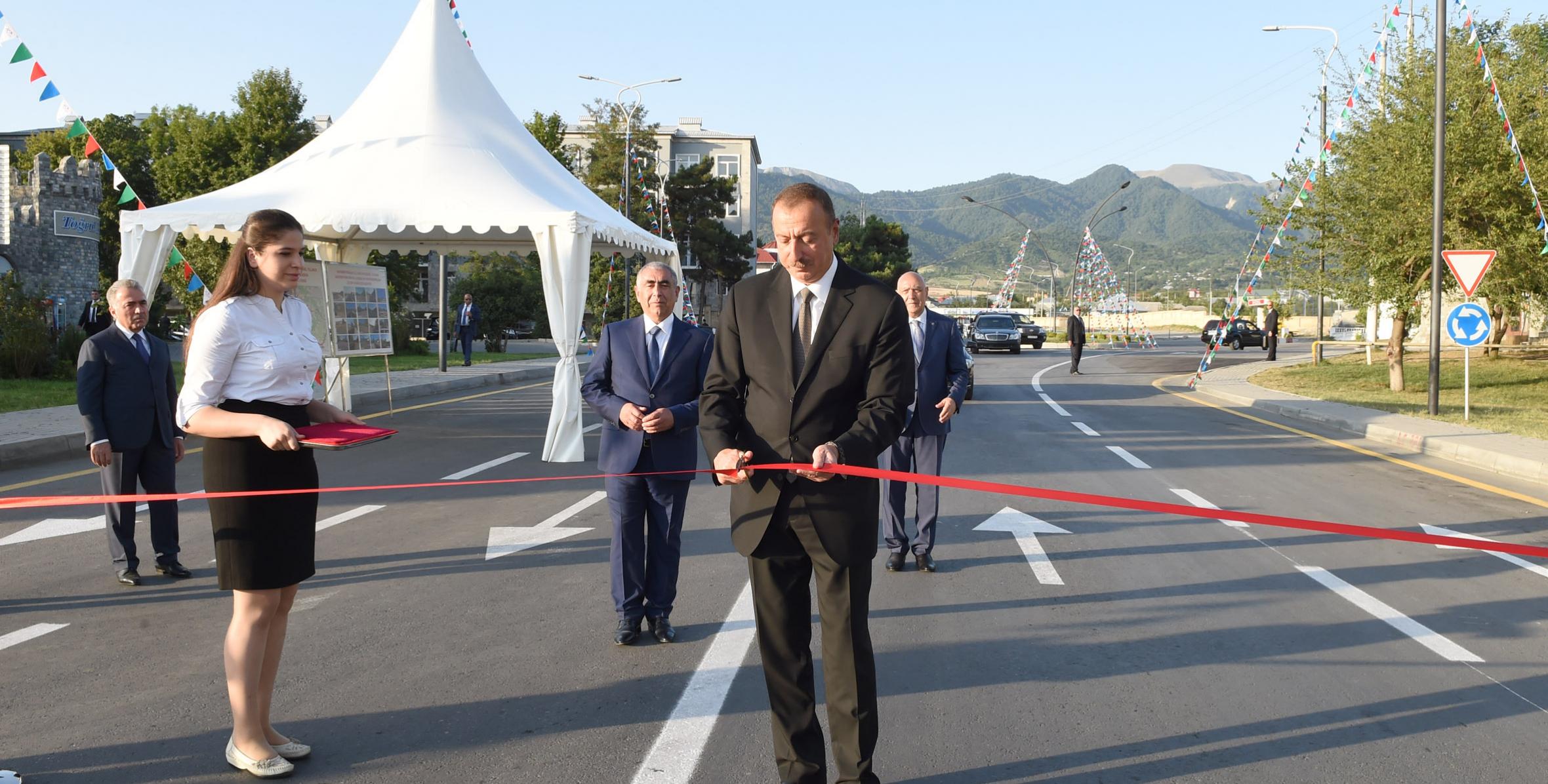 Ильхам Алиев принял участие в открытии капитально реконструированной автомобильной дороги Гарамарьям-Исмаиллы