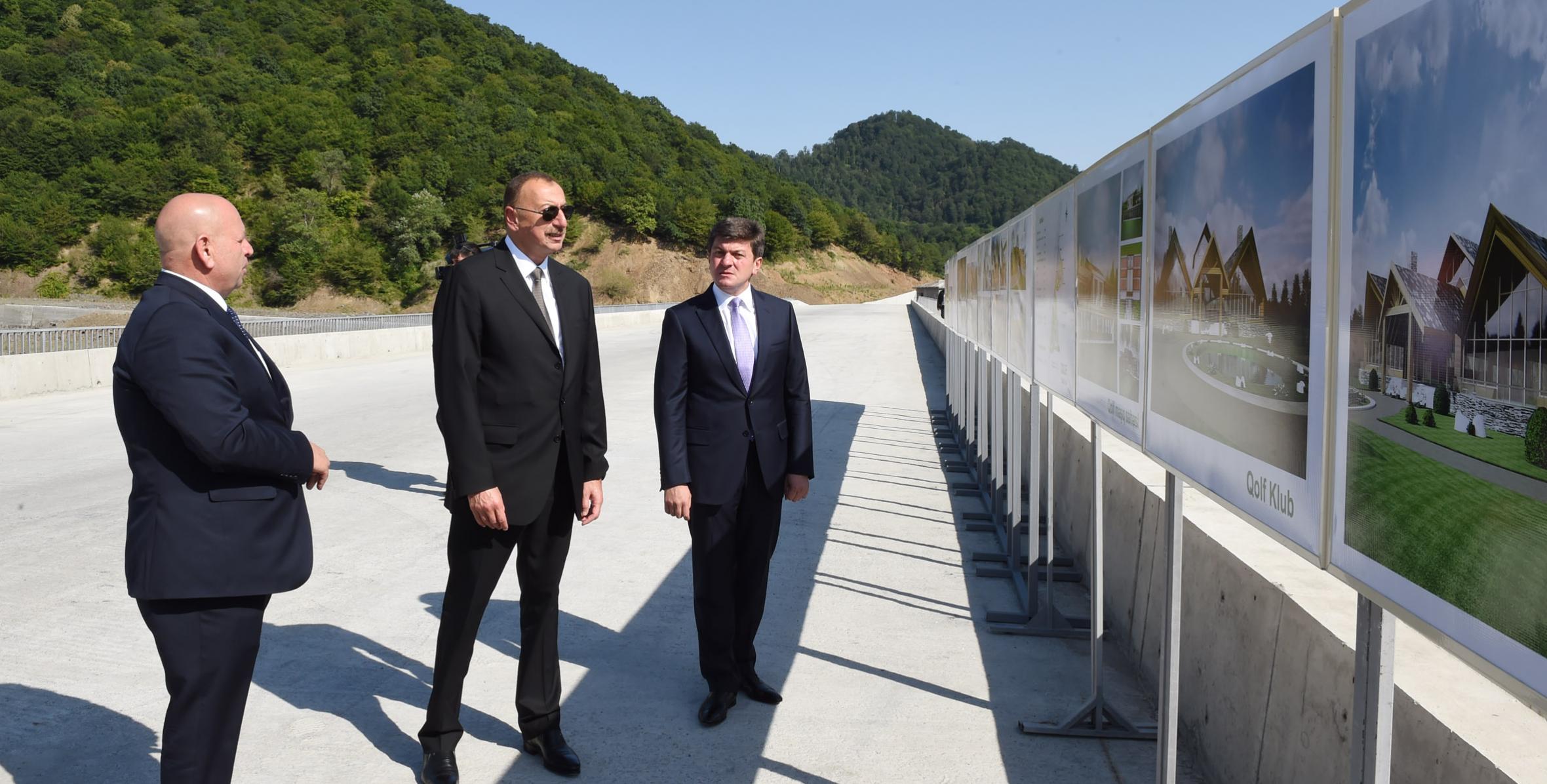 Ilham Aliyev viewed tourism and sport infrastructure projects underway in Qabala