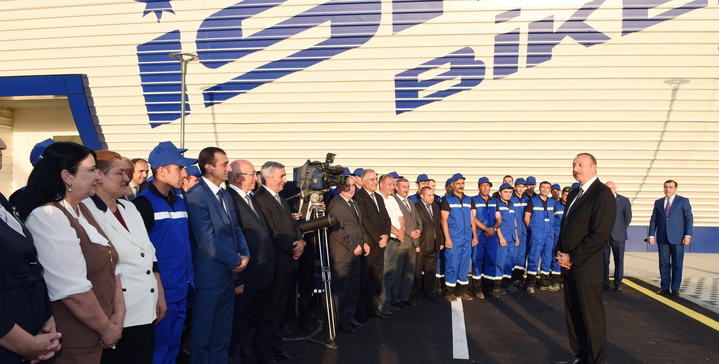 Речь Ильхама Алиева на открытии  завода по производству велосипедов в Исмаиллы