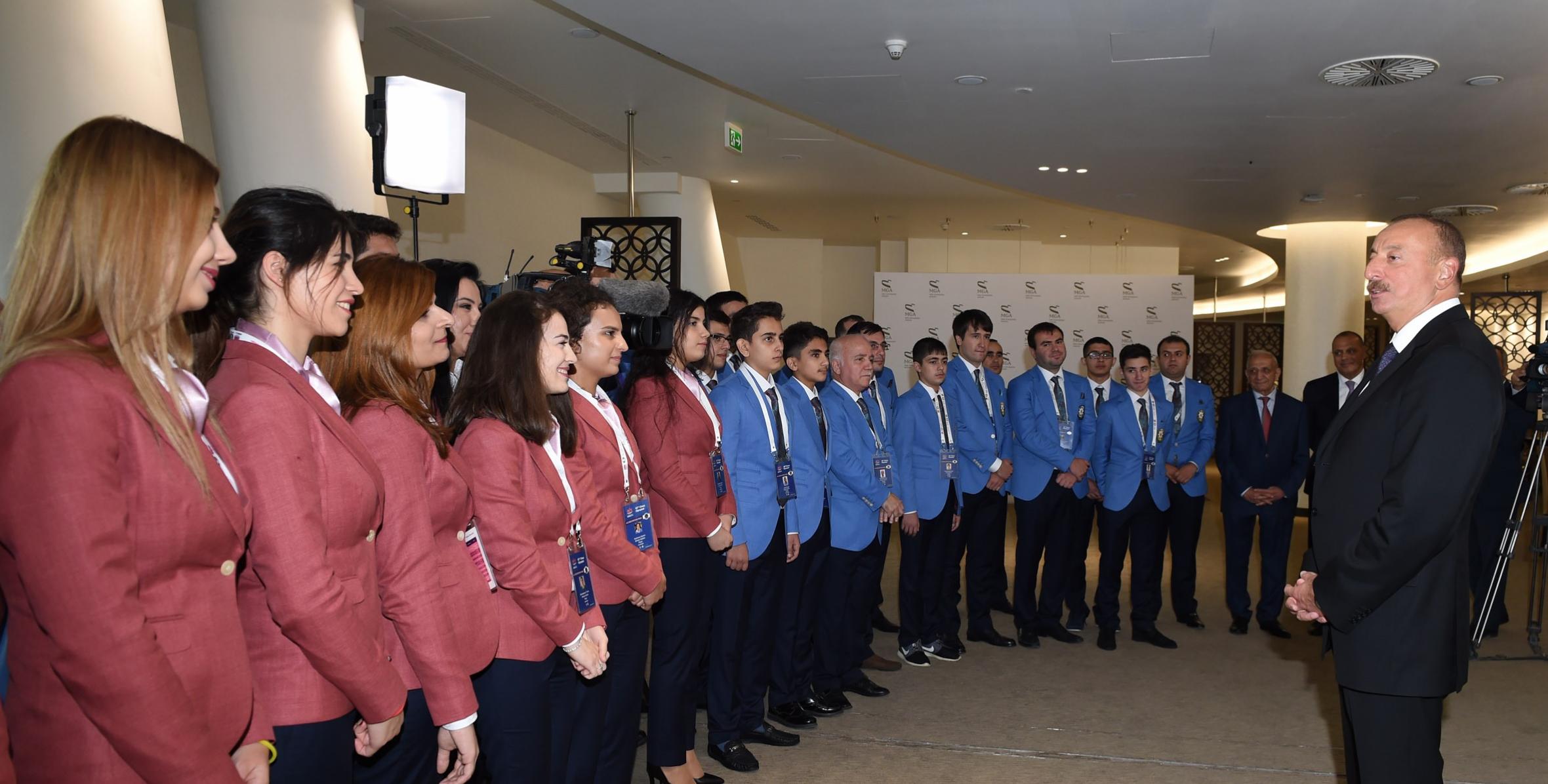 Речь Ильхама Алиева на встрече с членами сборной команды Азербайджана, участвующими в 42-й Всемирной шахматной олимпиаде