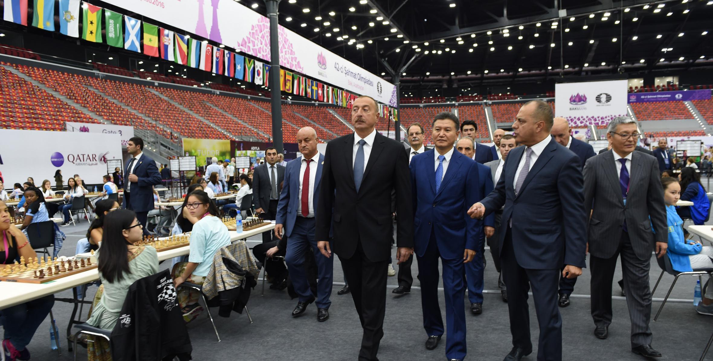 İlham Əliyev 42-ci Ümumdünya Şahmat Olimpiadasının birinci turunun açılışında iştirak edib