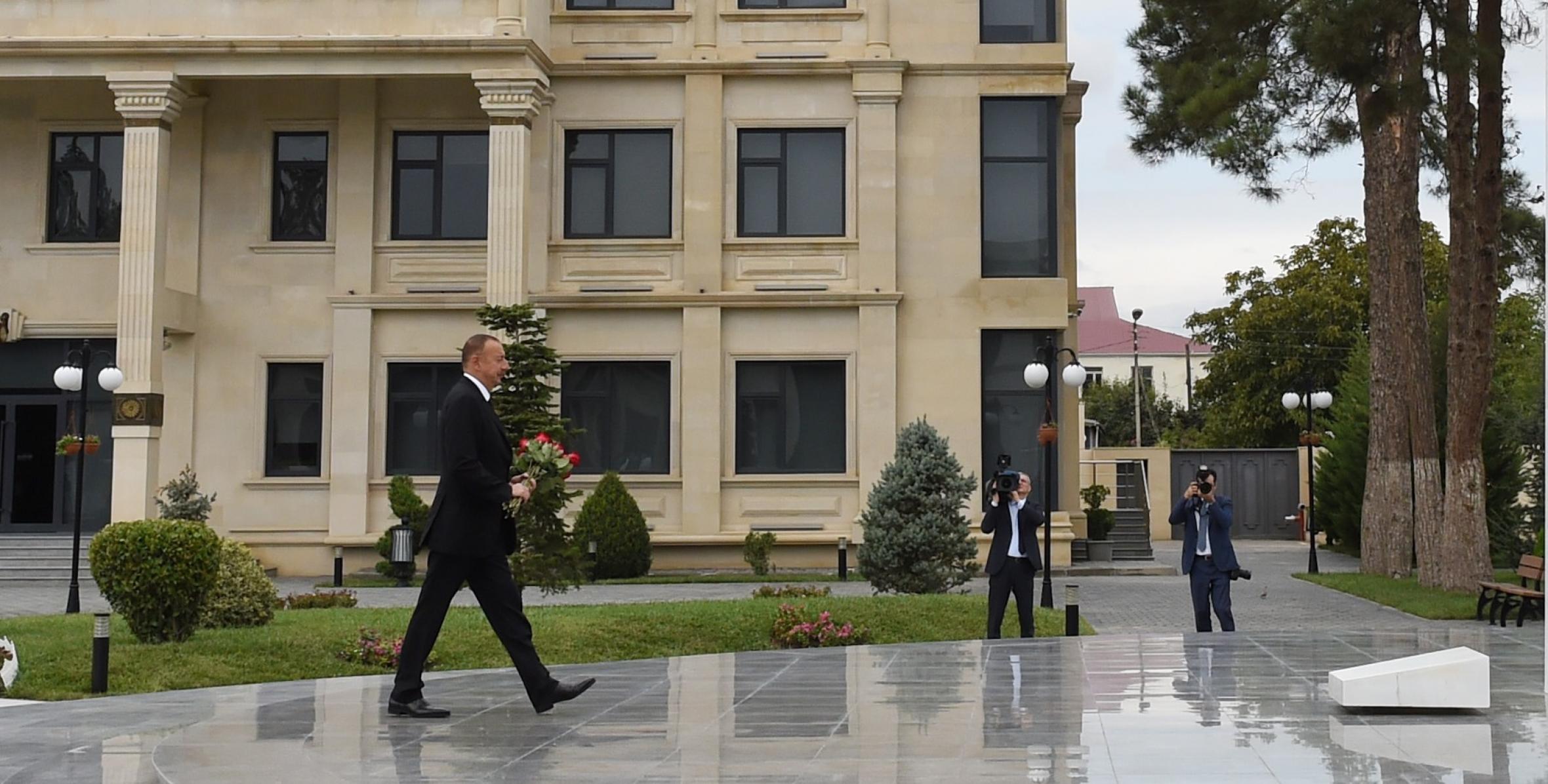 Ilham Aliyev arrived in Bilasuvar district for a visit
