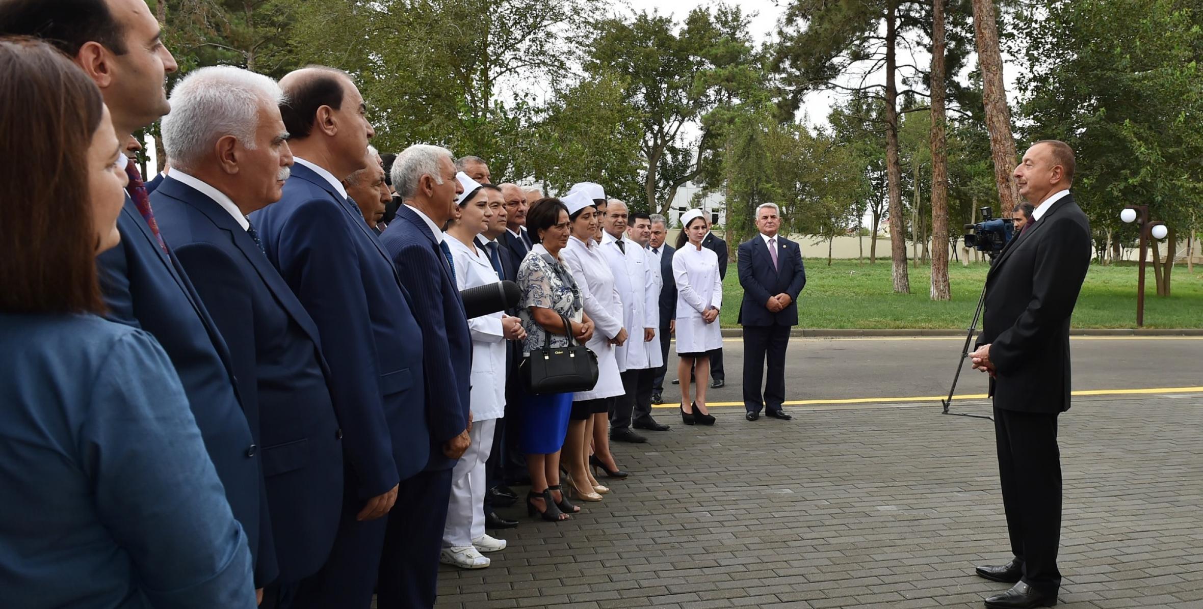 Речь Ильхама Алиева на открытии Билясуварской центральной районной больницы