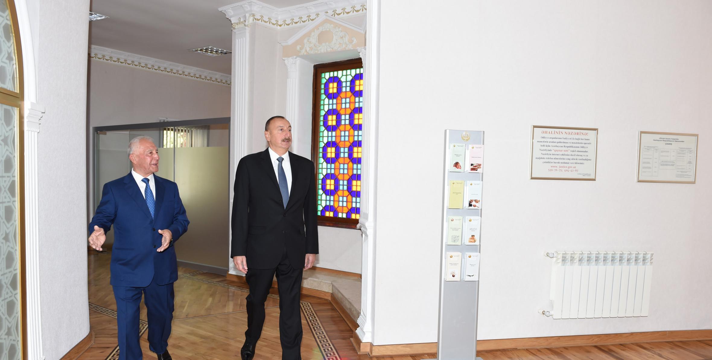 Ilham Aliyev has today attended the opening ceremony of a new building of the Marriage Ceremony House as part of his visit to Khachmaz
