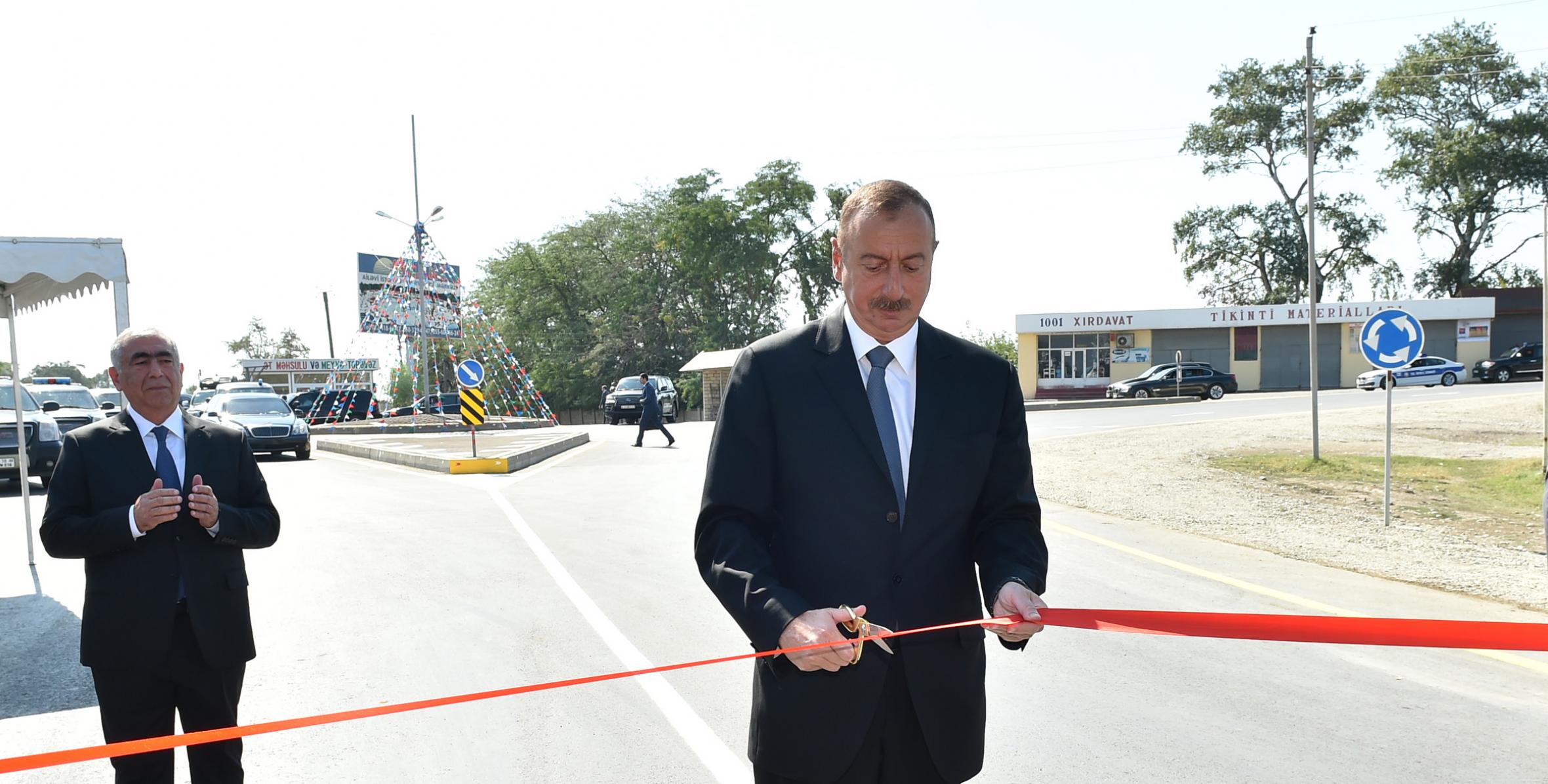 İlham Əliyev Xudat-Yalama-Zuxuloba avtomobil yolunun açılışını edib