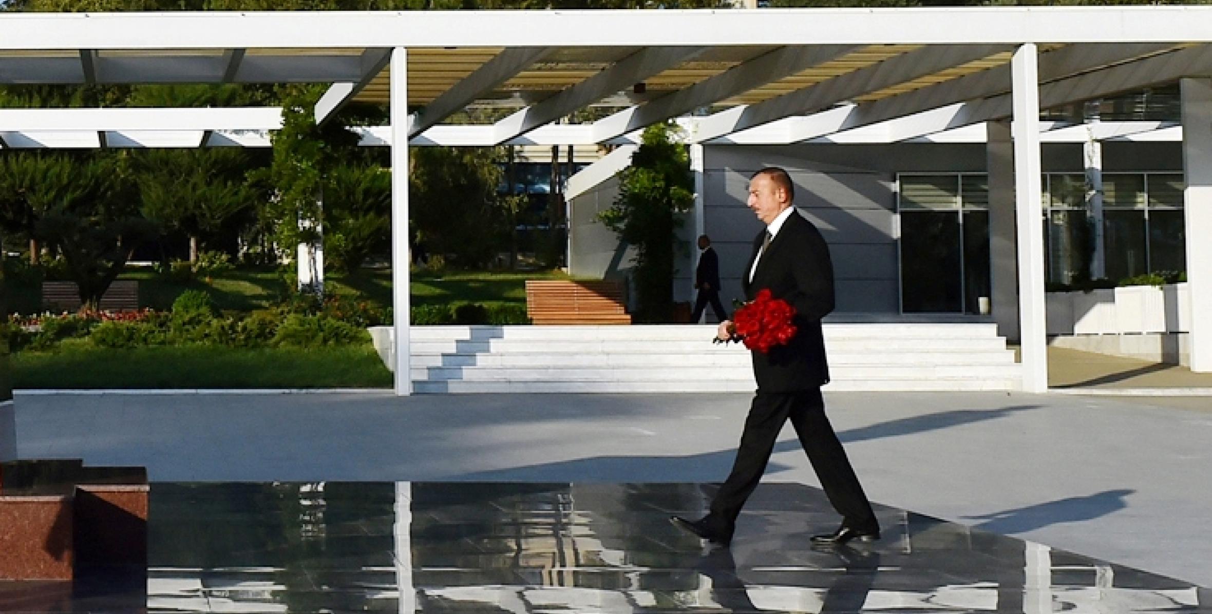 Ilham Aliyev arrived in Mingachevir for a visit