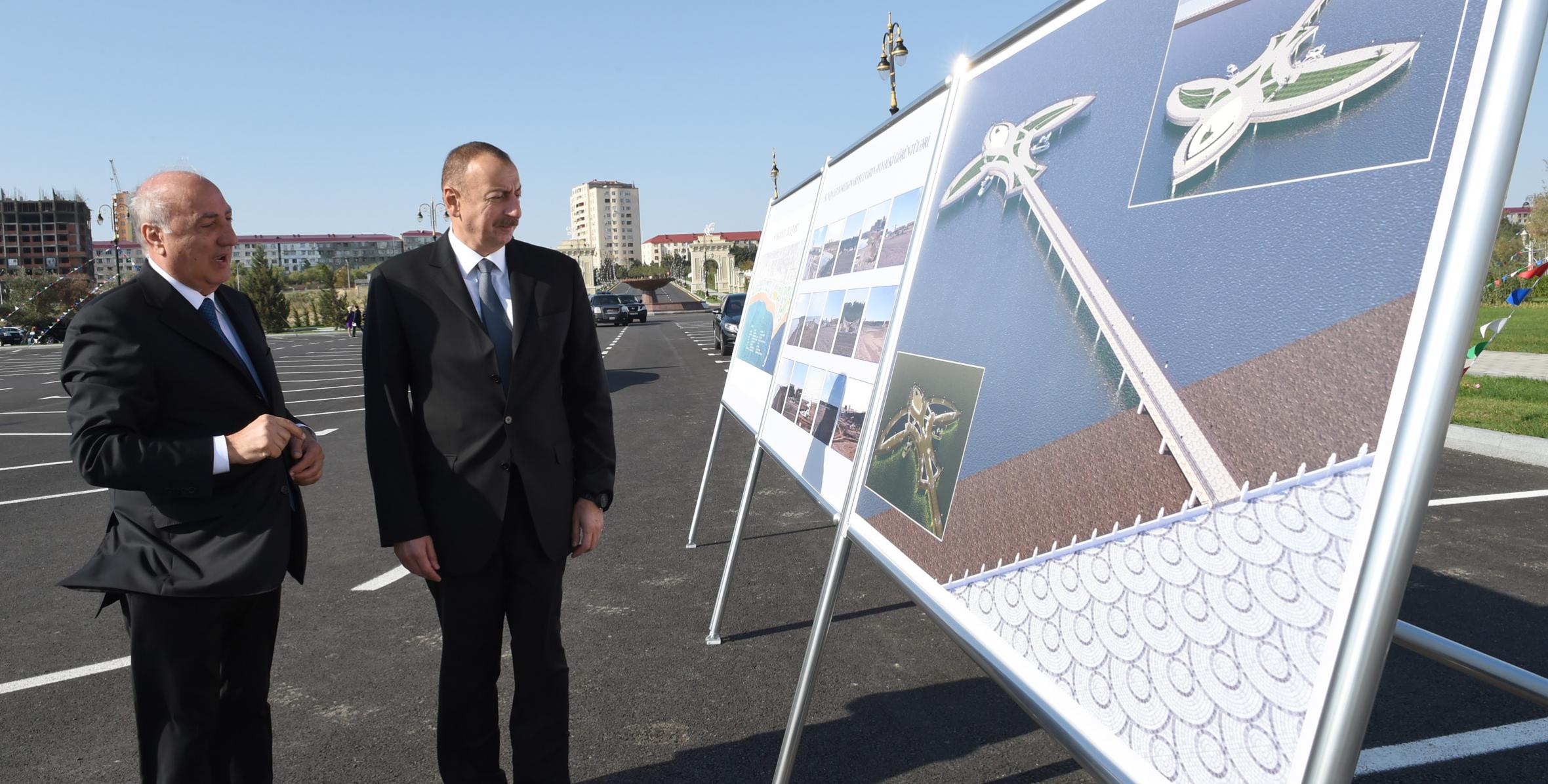 Ильхам Алиев принял участие в открытии Приморского бульвара и городского пляжа в Сумгайыте