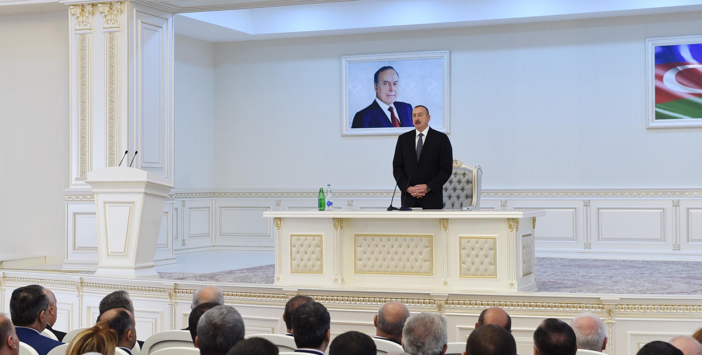 Вступительная речь Ильхама Алиева на открытии здания Центра Гейдара Алиева в Сумгайыте