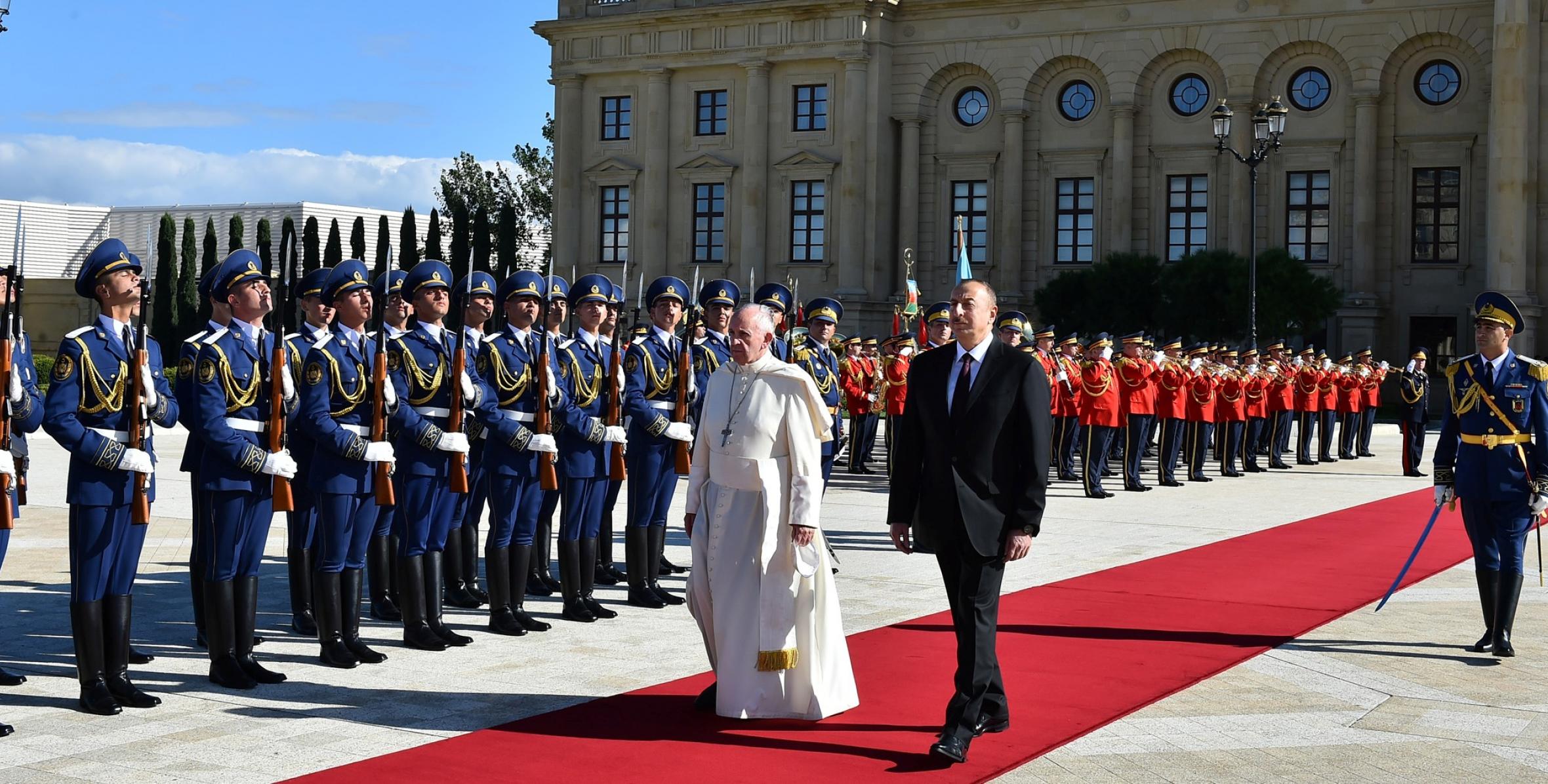 Official welcoming ceremony was held for Pope Francis