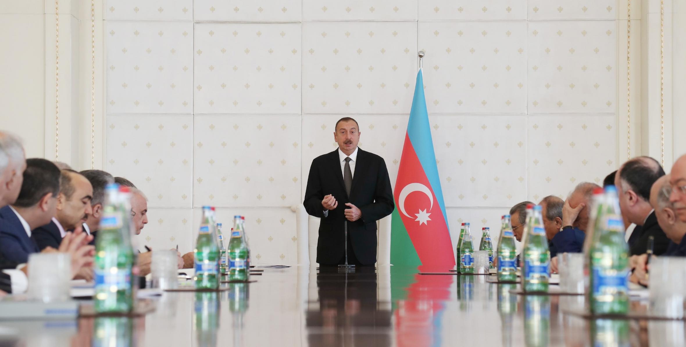Opening speech by Ilham Aliyev at the meeting of Cabinet of Ministers dedicated to results of socio-economic development in nine months of 2016 and future objectives