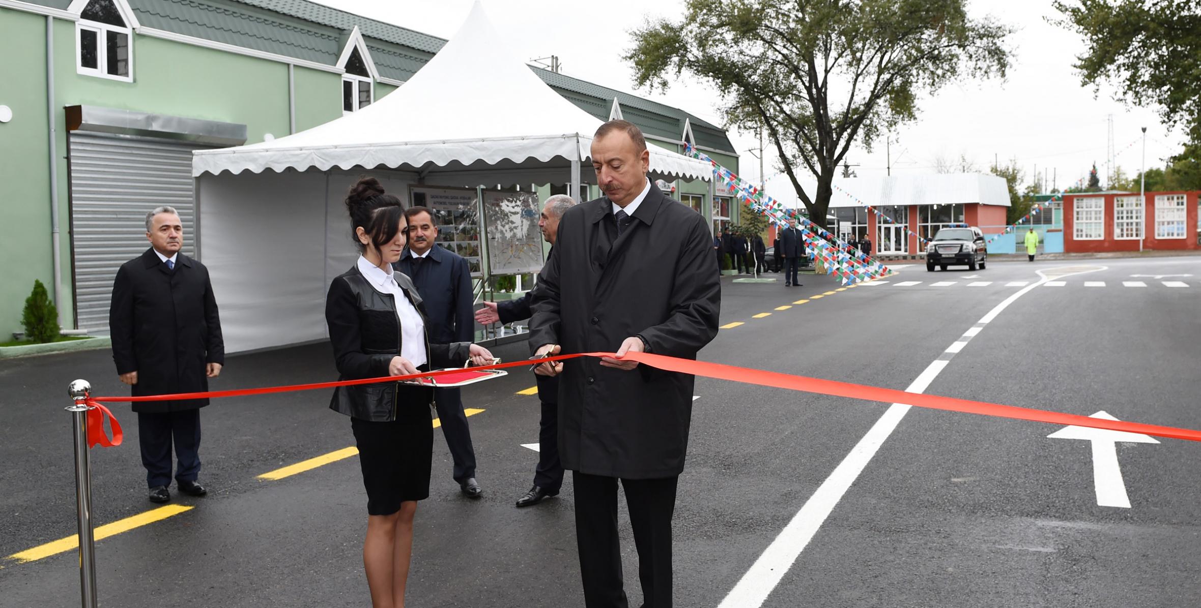 Ilham Aliyev attended opening of newly renovated Qazakh-Kosalar highway