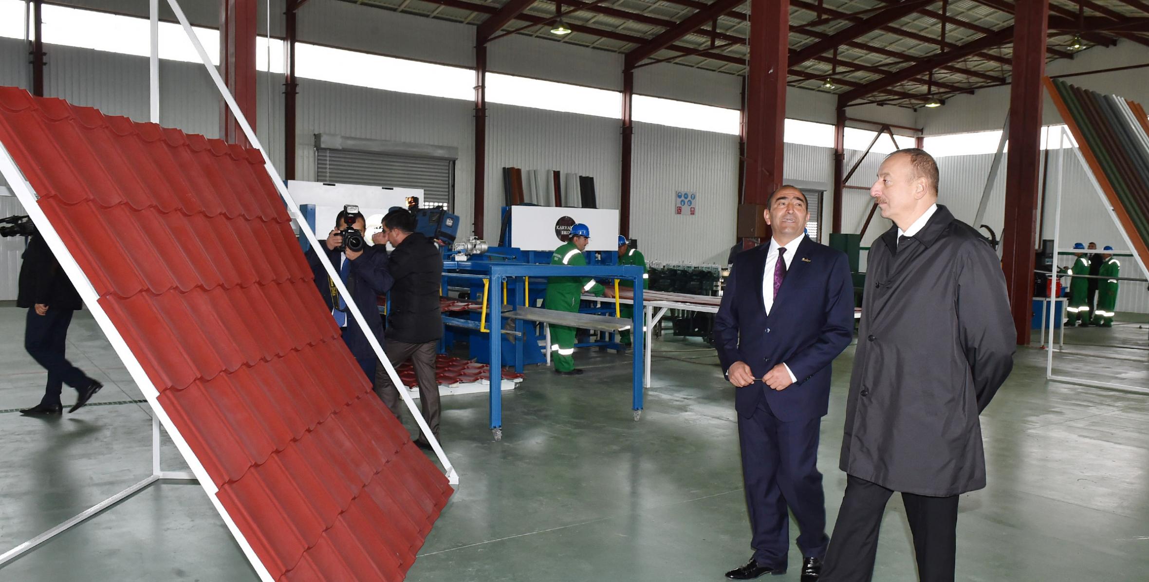 İlham Əliyev Ağstafada “Karvan-L EKO” sənaye parkında hazır müəssisələrin və istixana kompleksinin açılışında iştirak edib