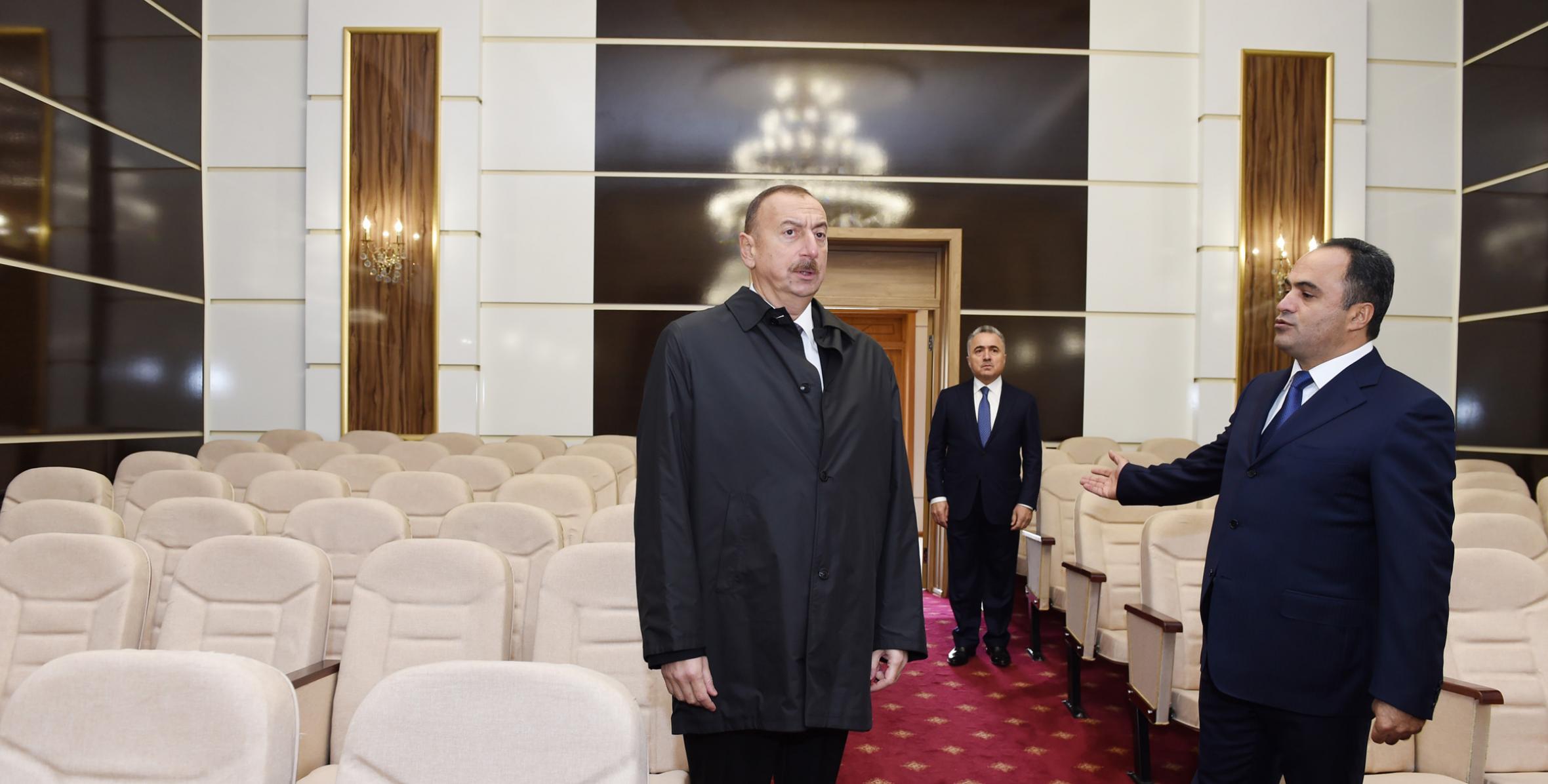 Ильхам Алиев ознакомился с условиями, созданными в Агстафинском районном центре культуры после капитального ремонта и реконструкции