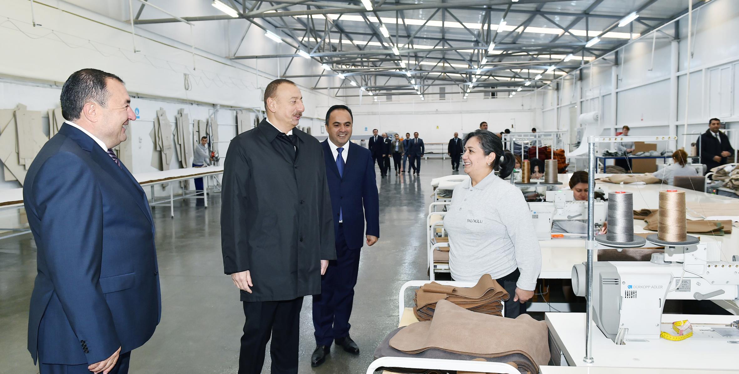 İlham Əliyev Ağstafada “Modern” mebel fabrikinin açılışında iştirak edib