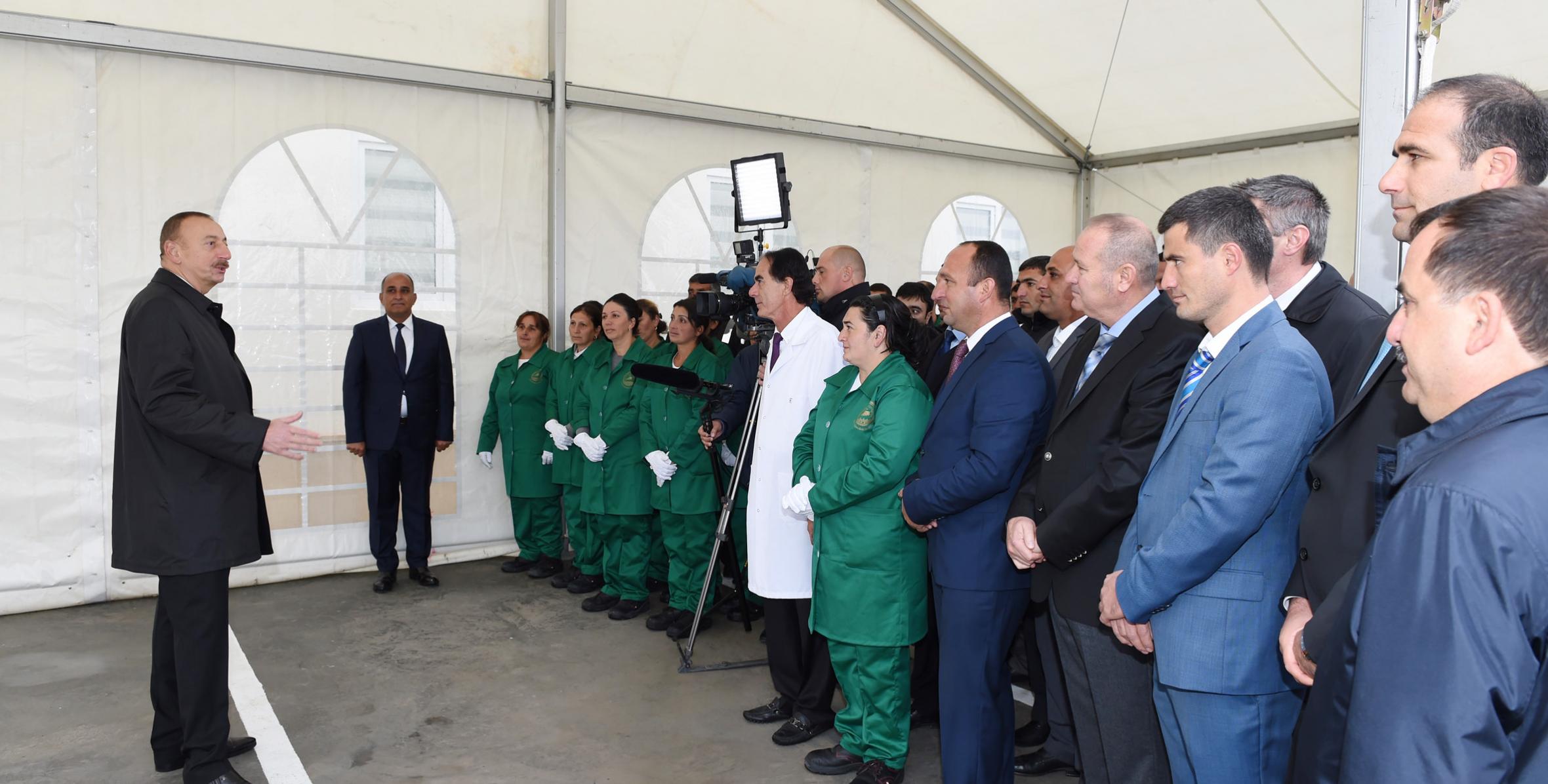 Speech by Ilham Aliyev at the opening of “Birinci Şıxlı” farm in Qazakh