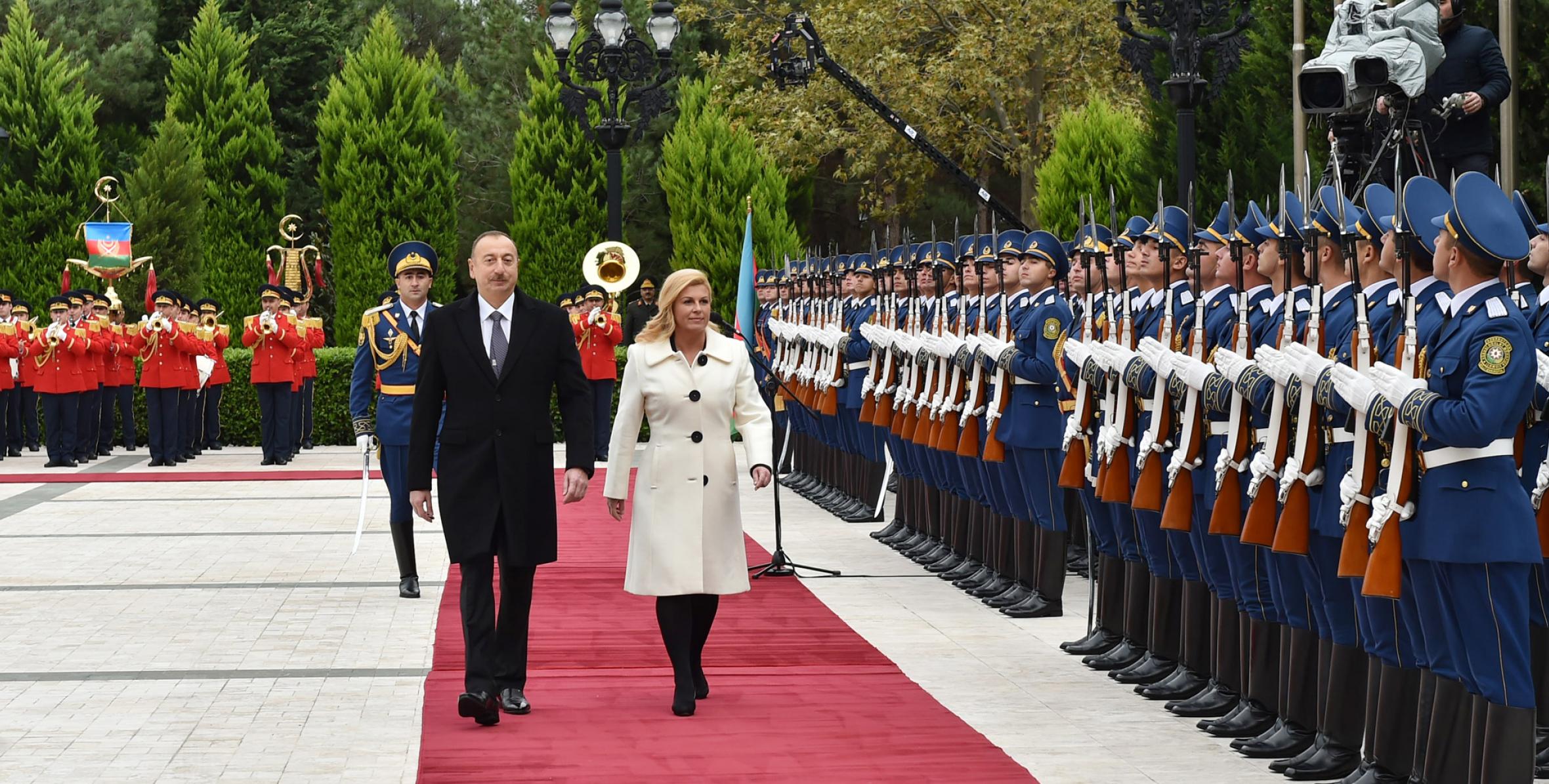 Official welcoming ceremony was held for Croatian President Kolinda Grabar-Kitarovic