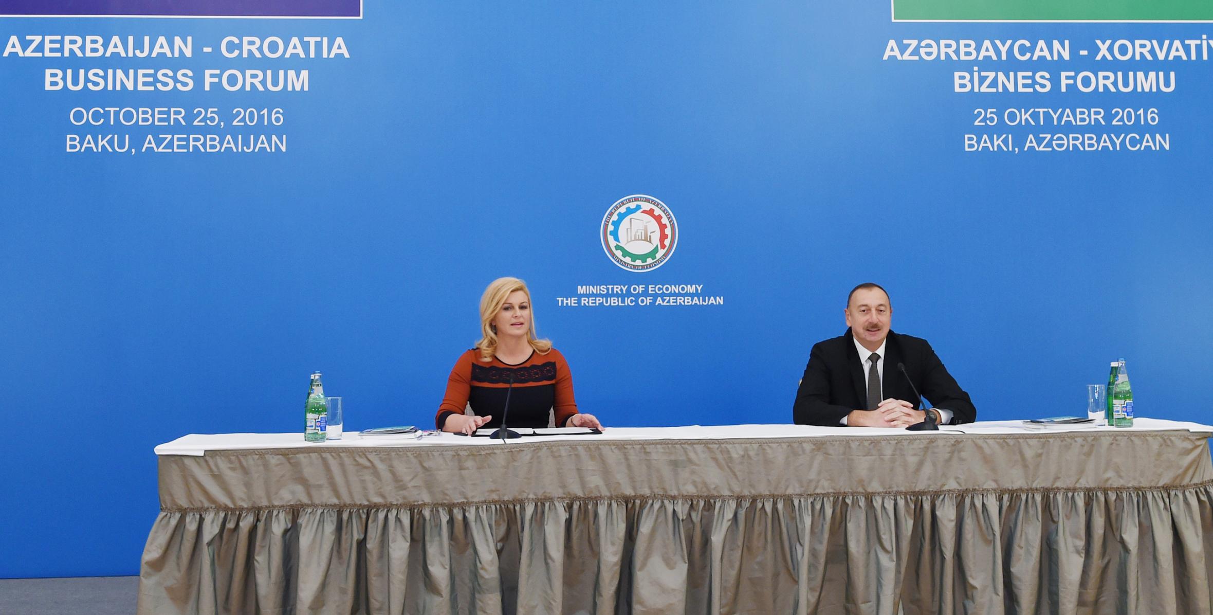 В Баку состоялся азербайджано-хорватский бизнес-форум