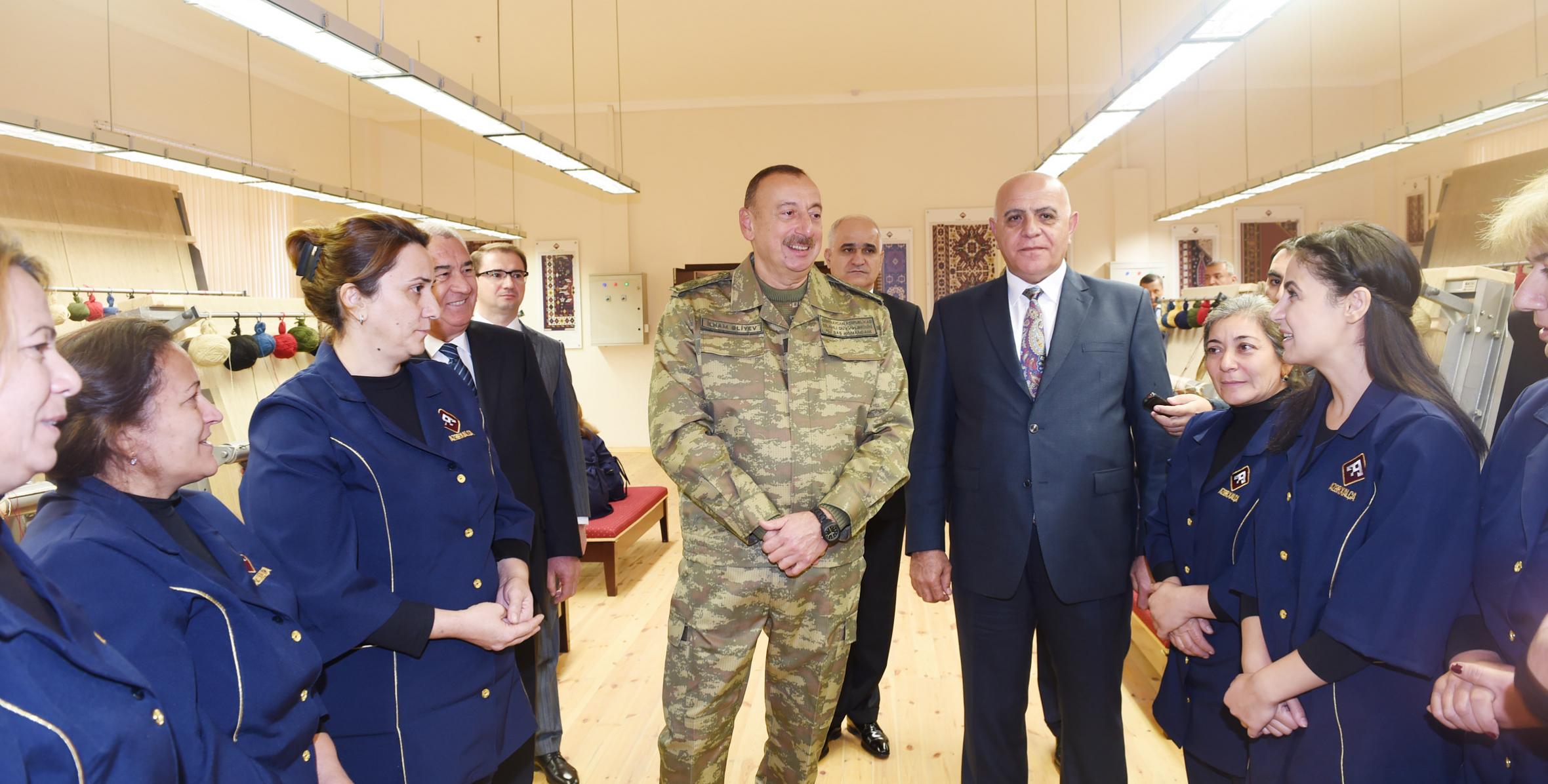 Ильхам Алиев принял участие в открытии первого филиала ОАО «Азерхалча» - коврового комбината