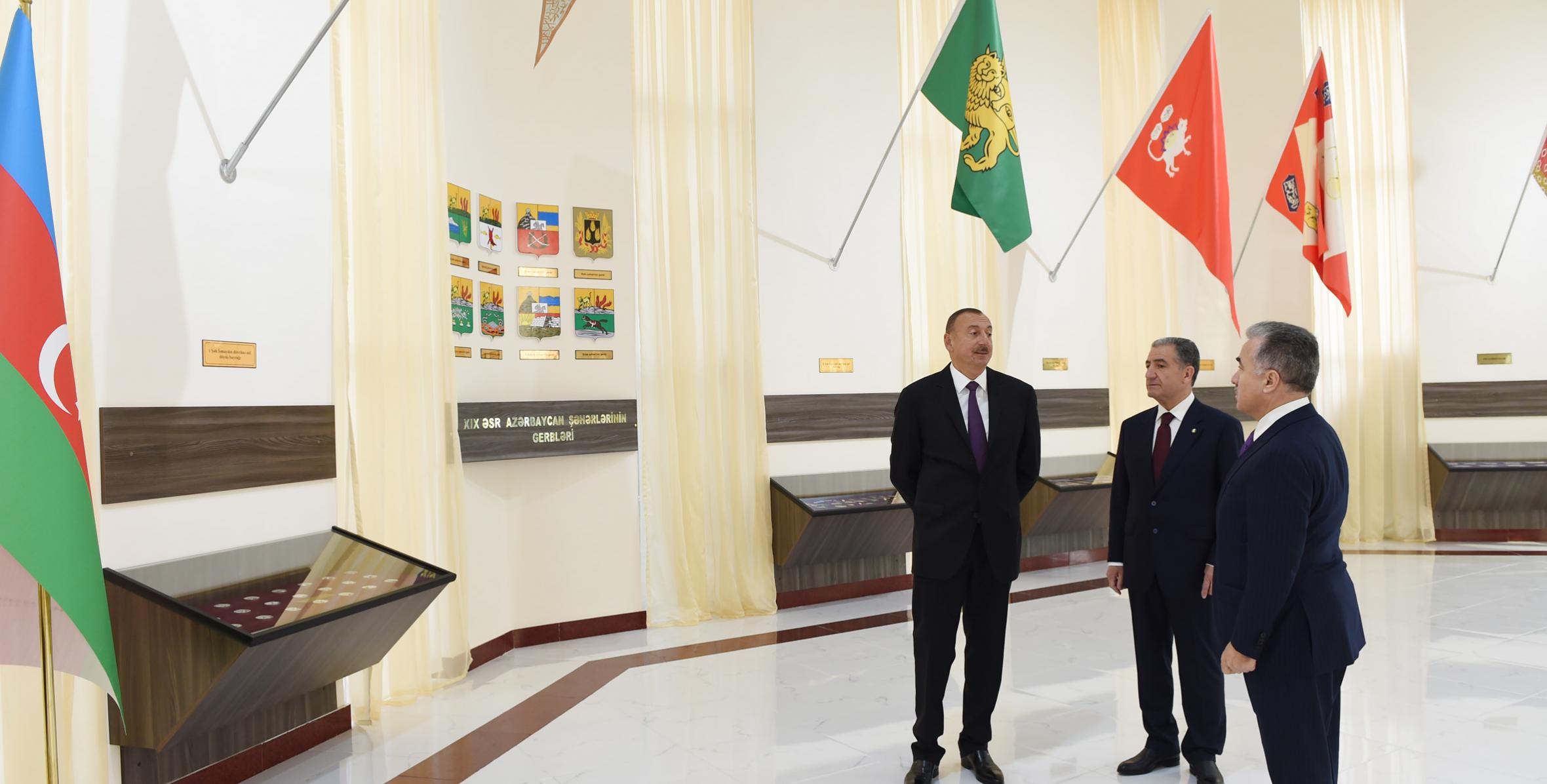 Ильхам Алиев принял участие в открытии Музея флага в Бейлягане