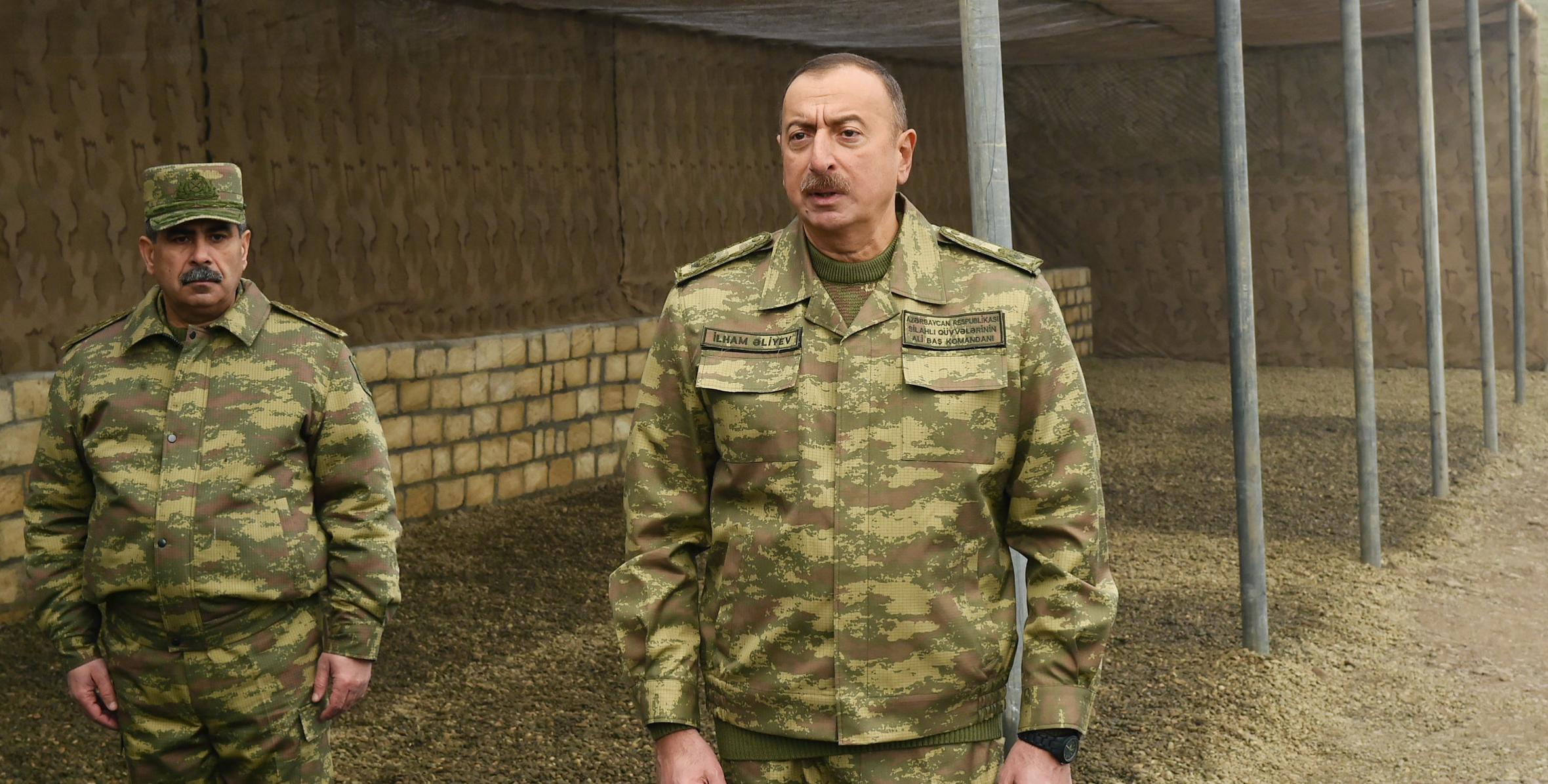 Речь Ильхама Алиева во время ознакомления с оперативными условиями в командном пункте управления, расположенном на передовой линии