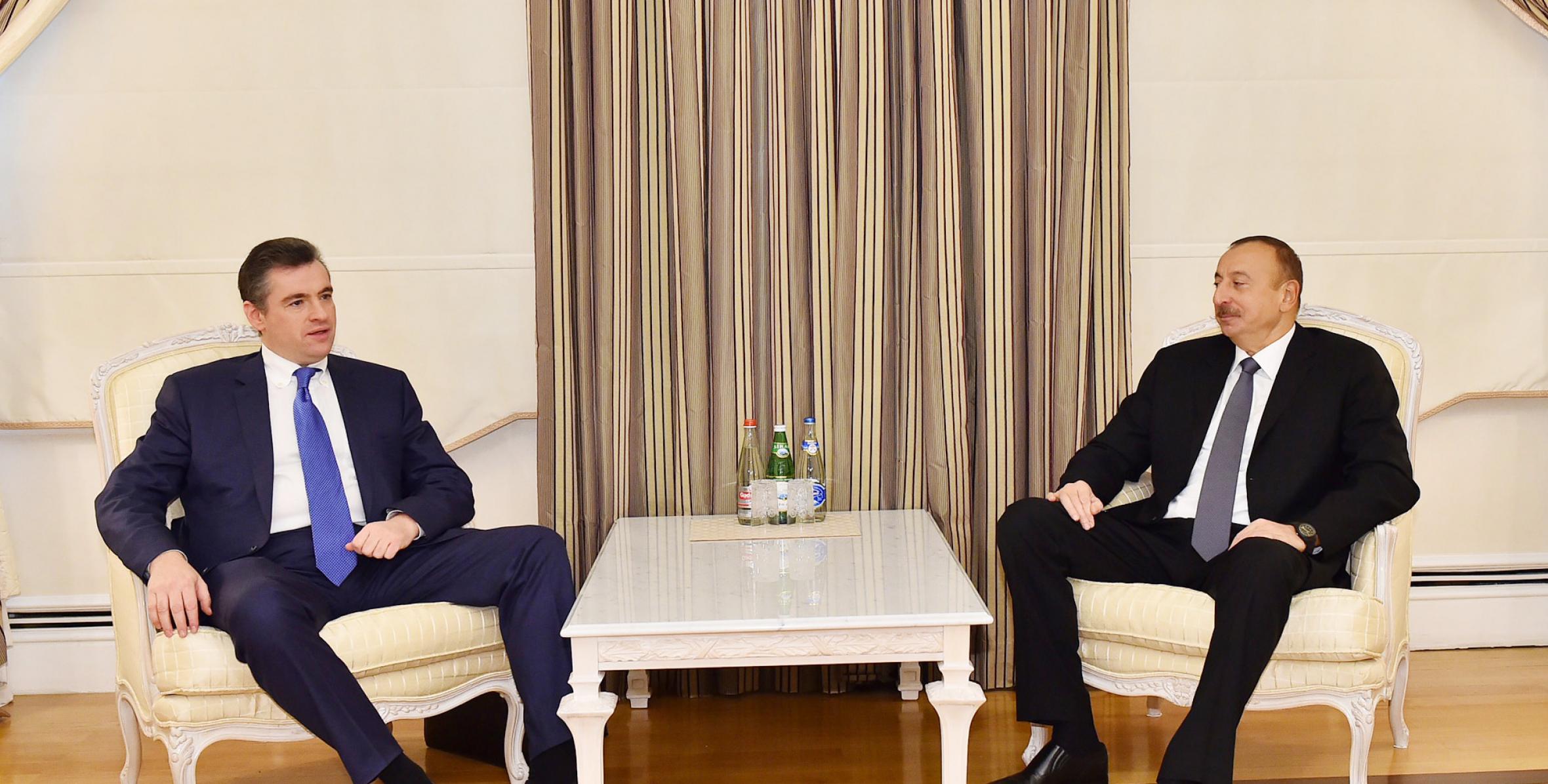 Ilham Aliyev received Chairman of Russian State Duma Committee on International Affairs