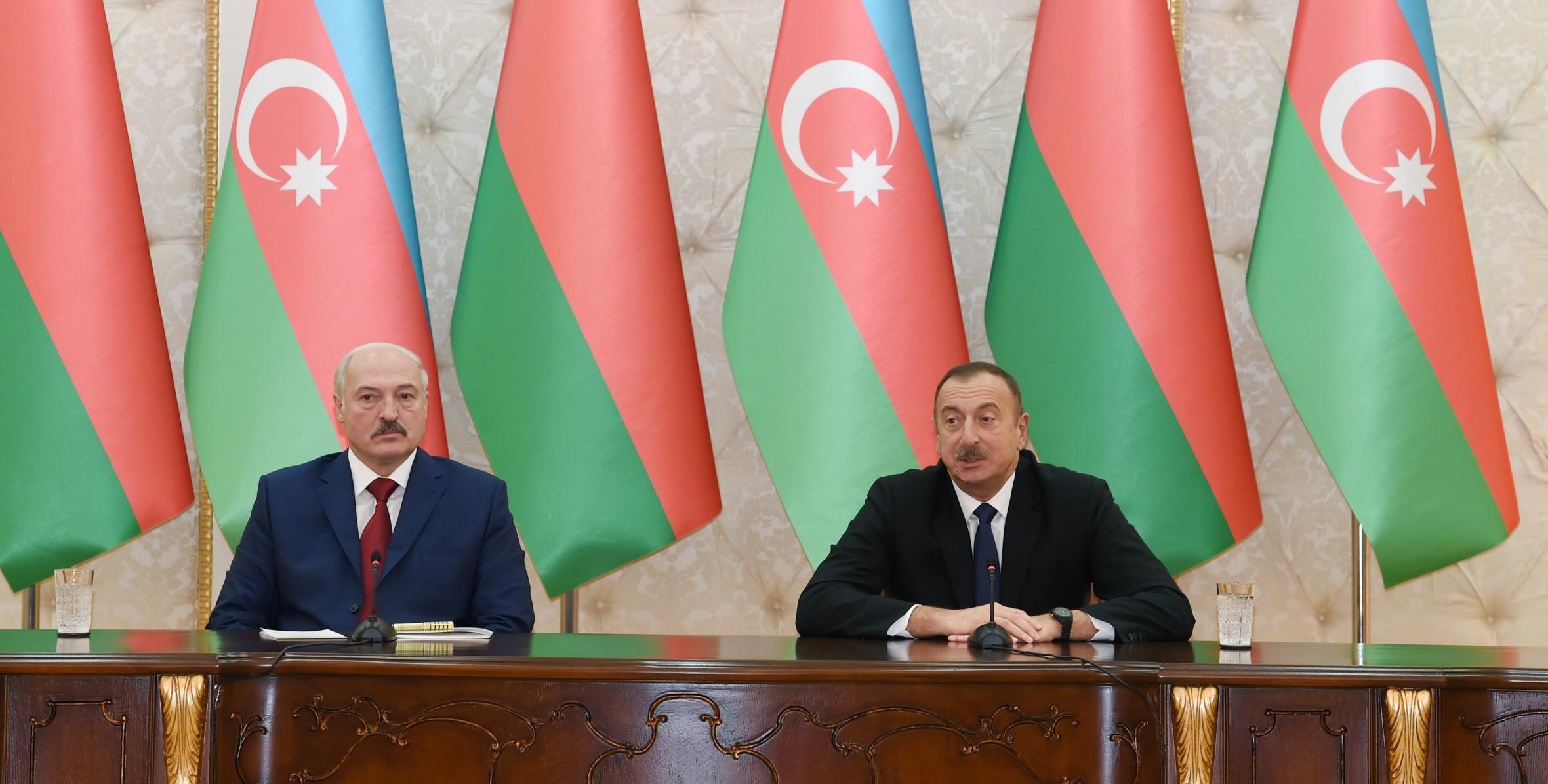 Presidents of Azerbaijan and Belarus made press statements