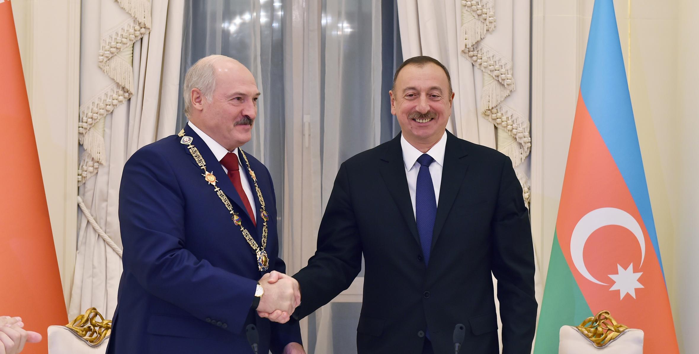 Belarus Prezidenti Aleksandr Lukaşenkoya “Heydər Əliyev” ordeni təqdim edilib