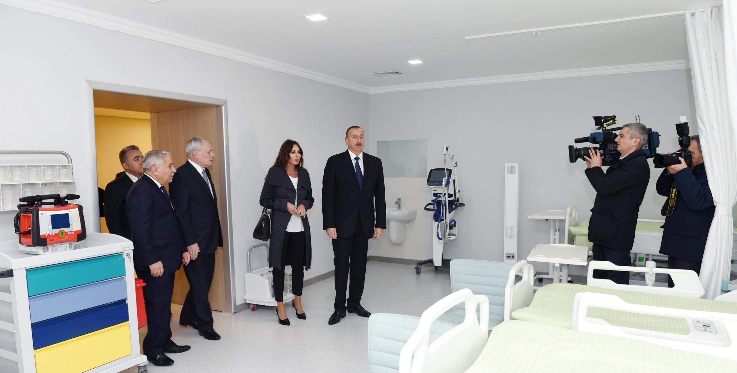 Ilham Aliyev viewed newly renovated Zardab District Central Hospital