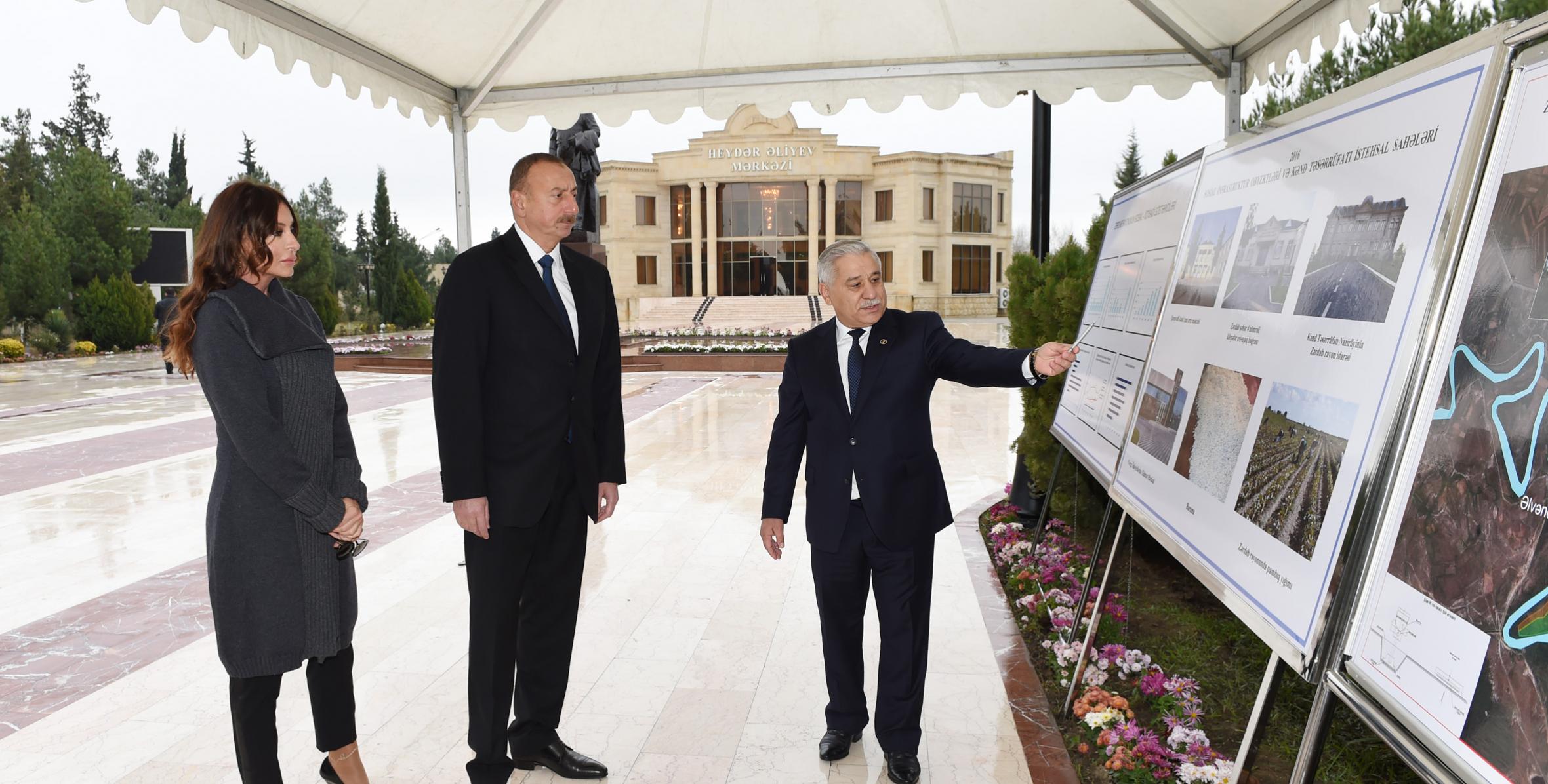 Ilham Aliyev arrived in Zardab district for visit