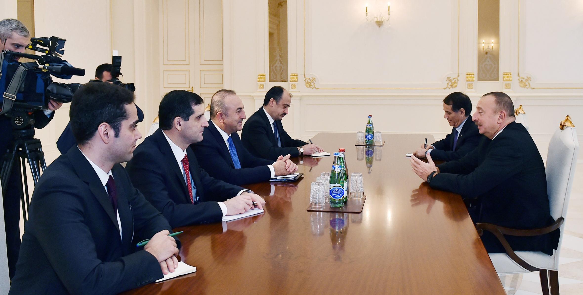 Ilham Aliyev received Turkish Foreign Minister