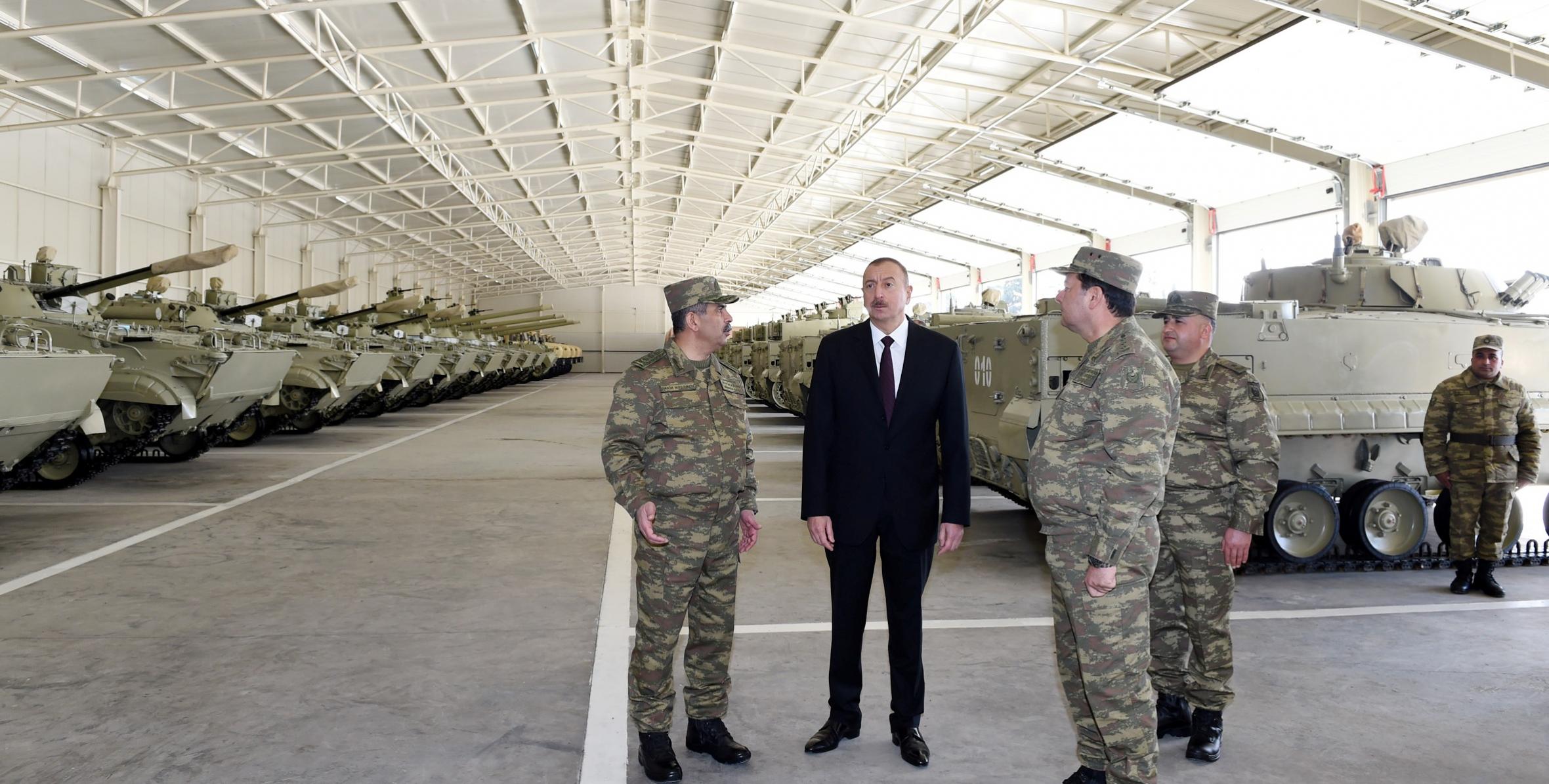 Ilham Aliyev has attended the opening of a newly built military unit of the Ministry of Defense in Tartar district