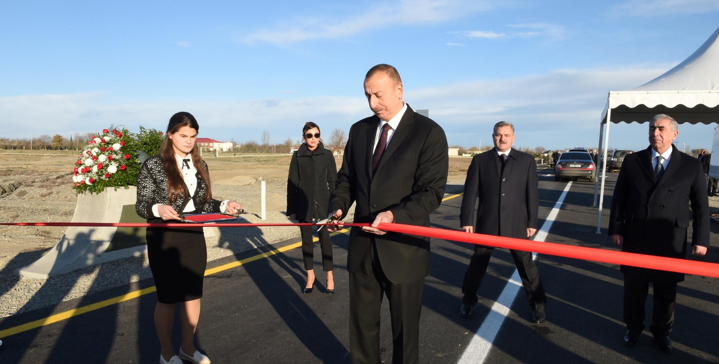 Ilham Aliyev attended the opening of new bridge over Tartar River
