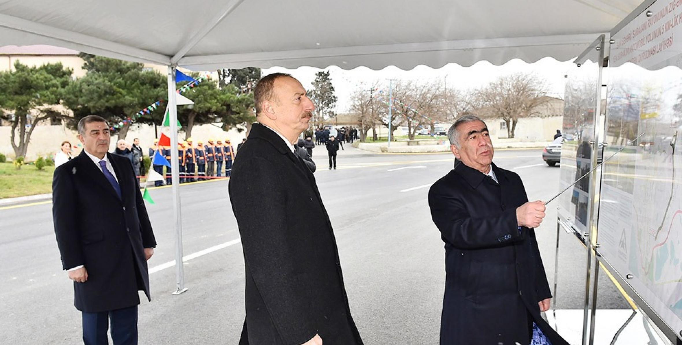 İlham Əliyev yenidən qurulan Ramana-Maştağa avtomobil yolunun açılışında iştirak edib