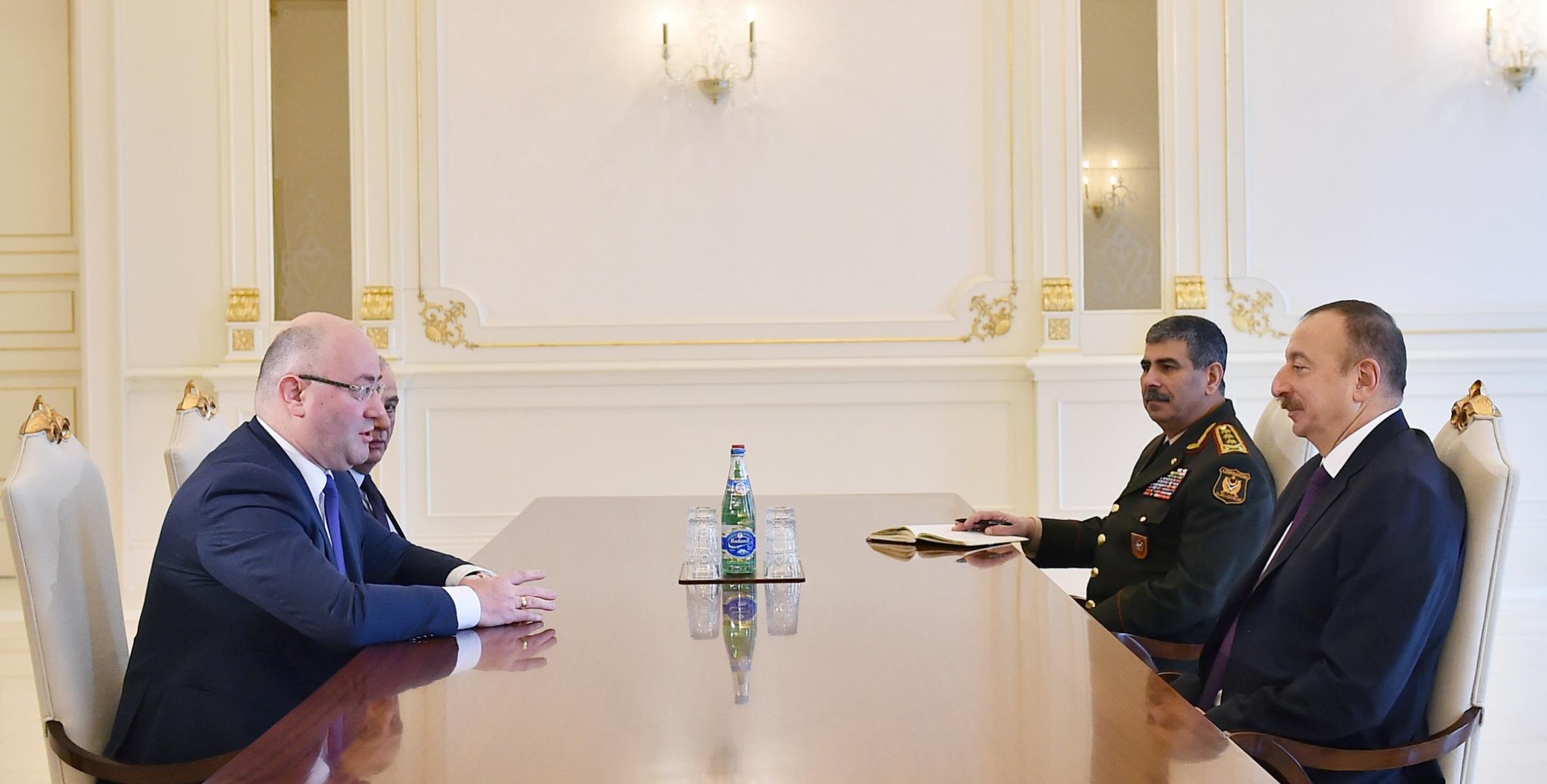 Ильхам Алиев принял делегацию во главе с министром обороны Грузии