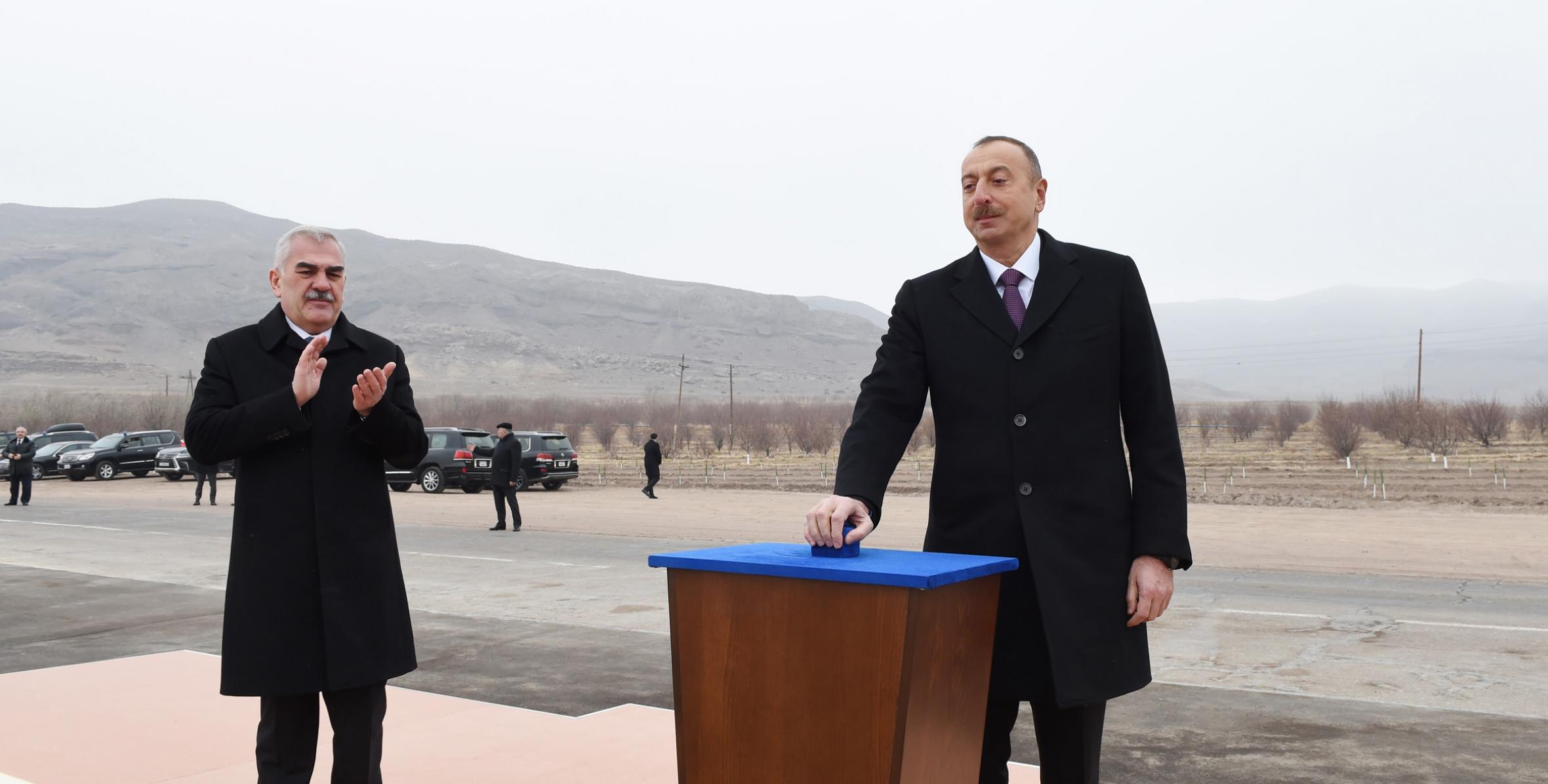 Ильхам Алиев принял участие в церемонии закладки фундамента Ордубадской гидроэлектростанции