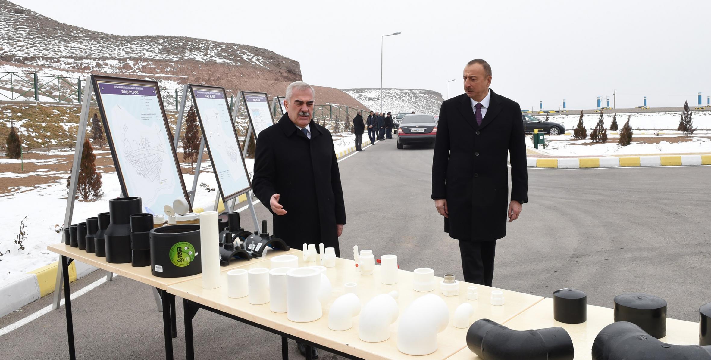 Ilham Aliyev attended ceremony to launch drinking water supply and sewage systems in Julfa district center and surrounding villages